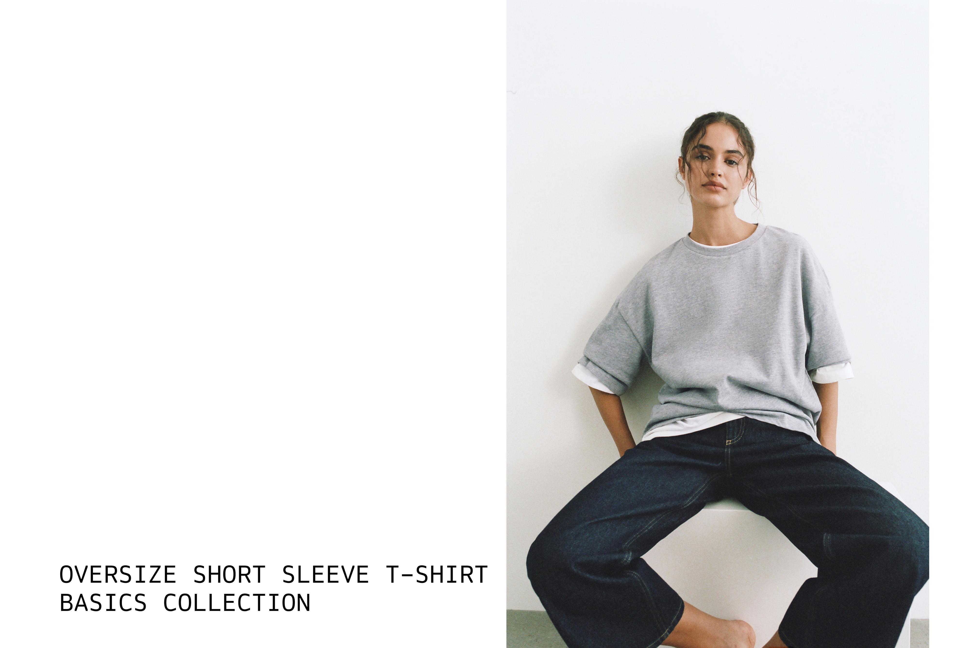 Oversize short sleeve T-shirt — Grey marl