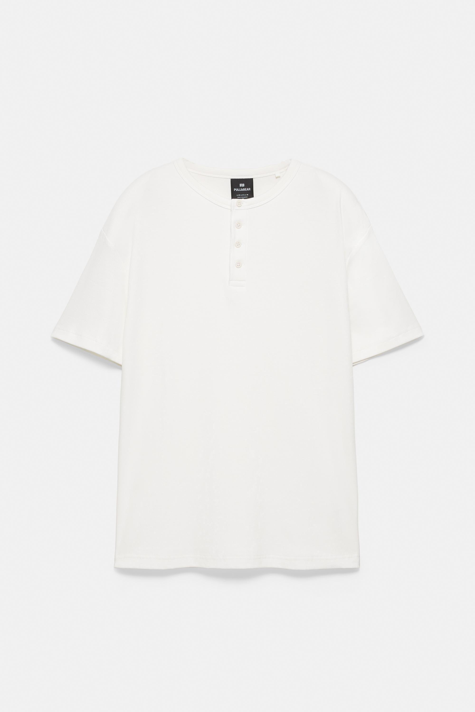 Slim-fit Henley T-shirt — White
