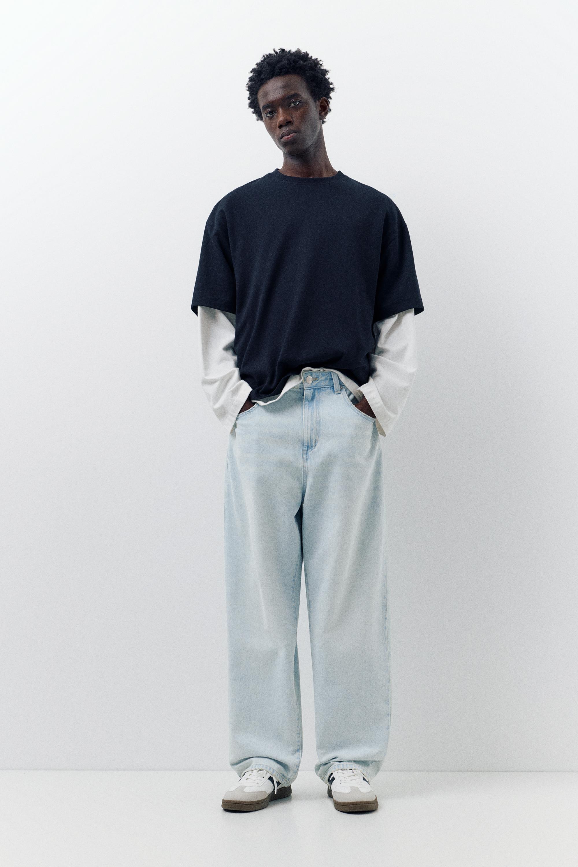 Relaxed fit baggy jeans — Pale blue