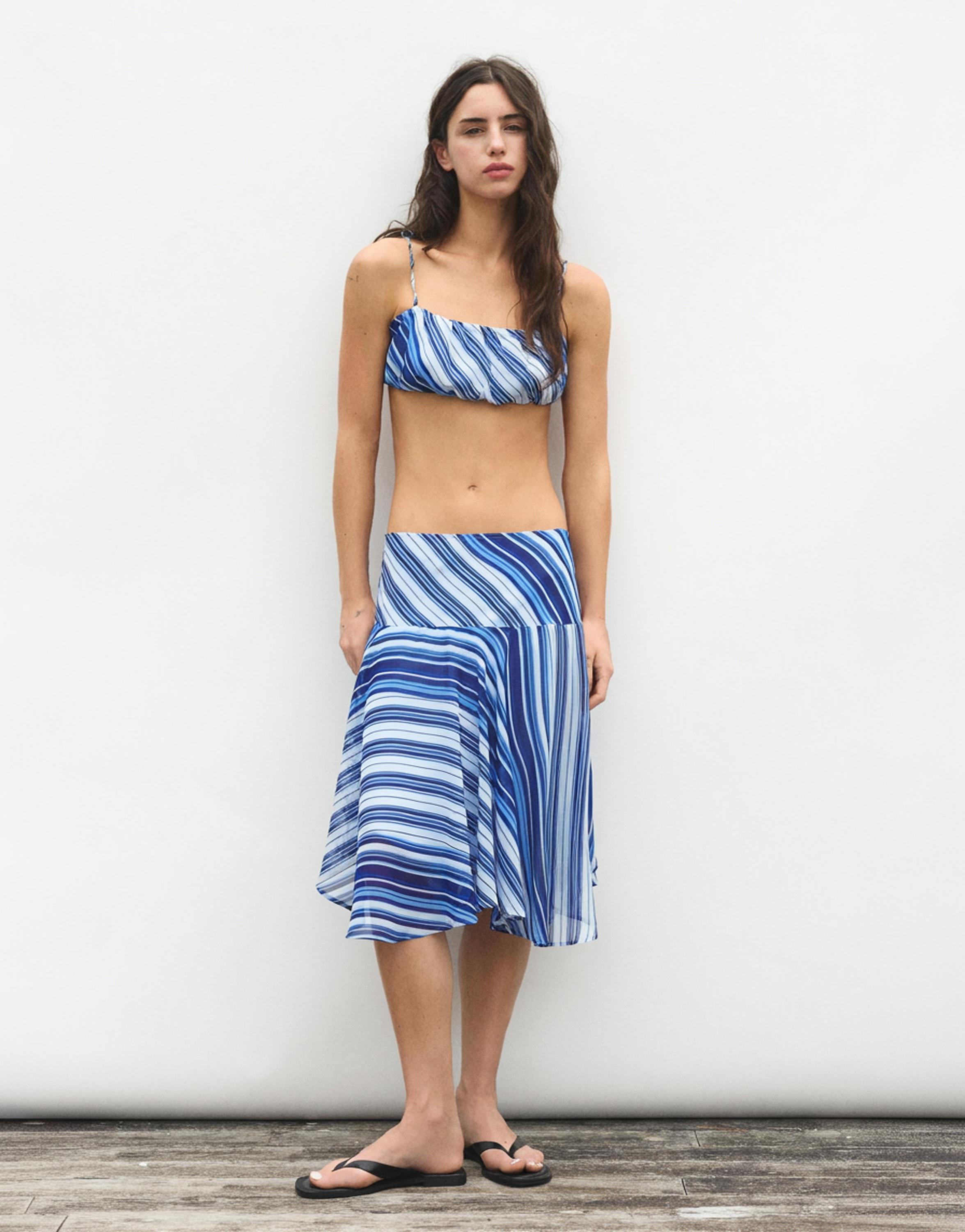 Striped strappy top — Deep blue