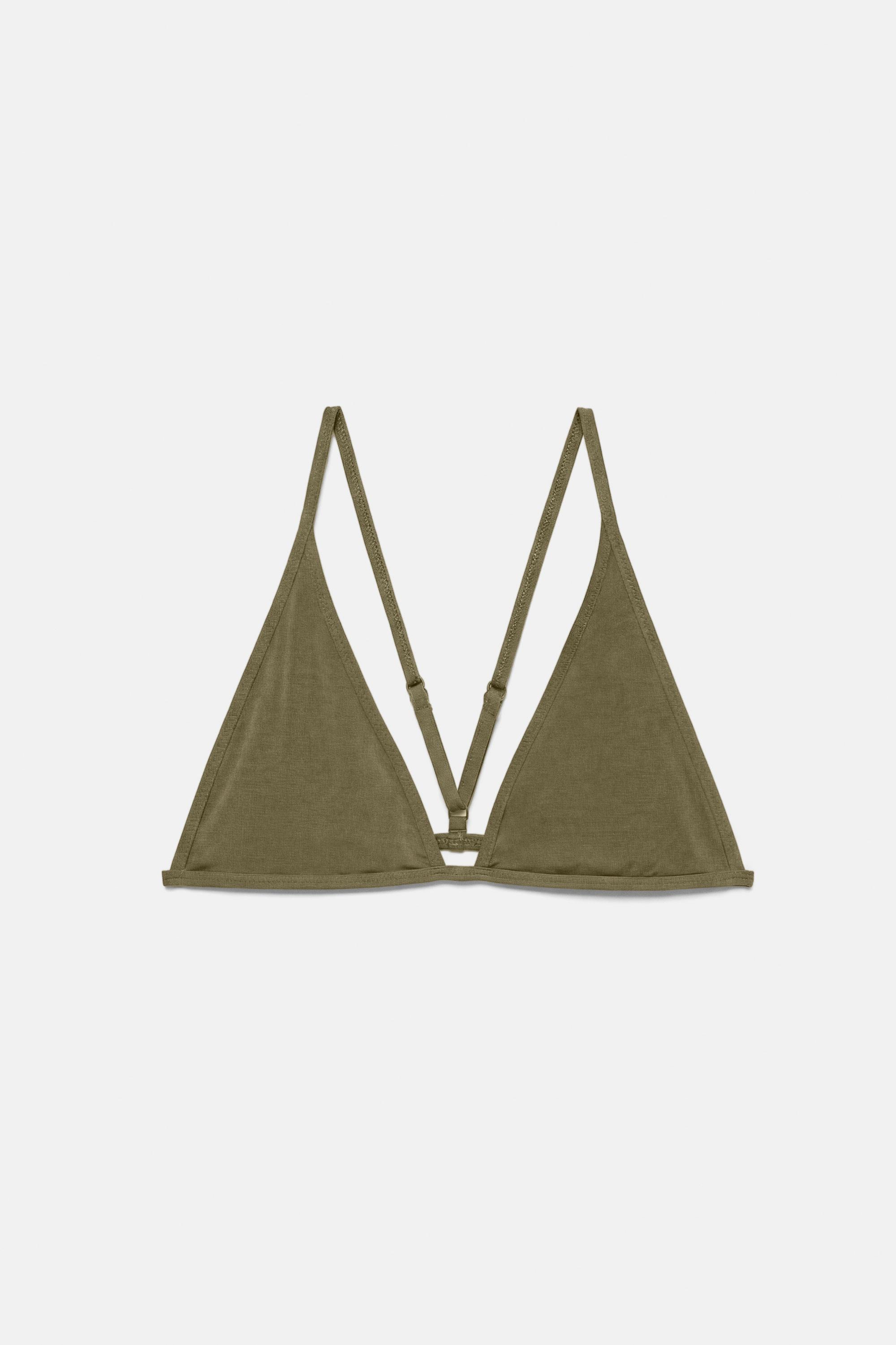 Adjustable strap bikini top — Olive