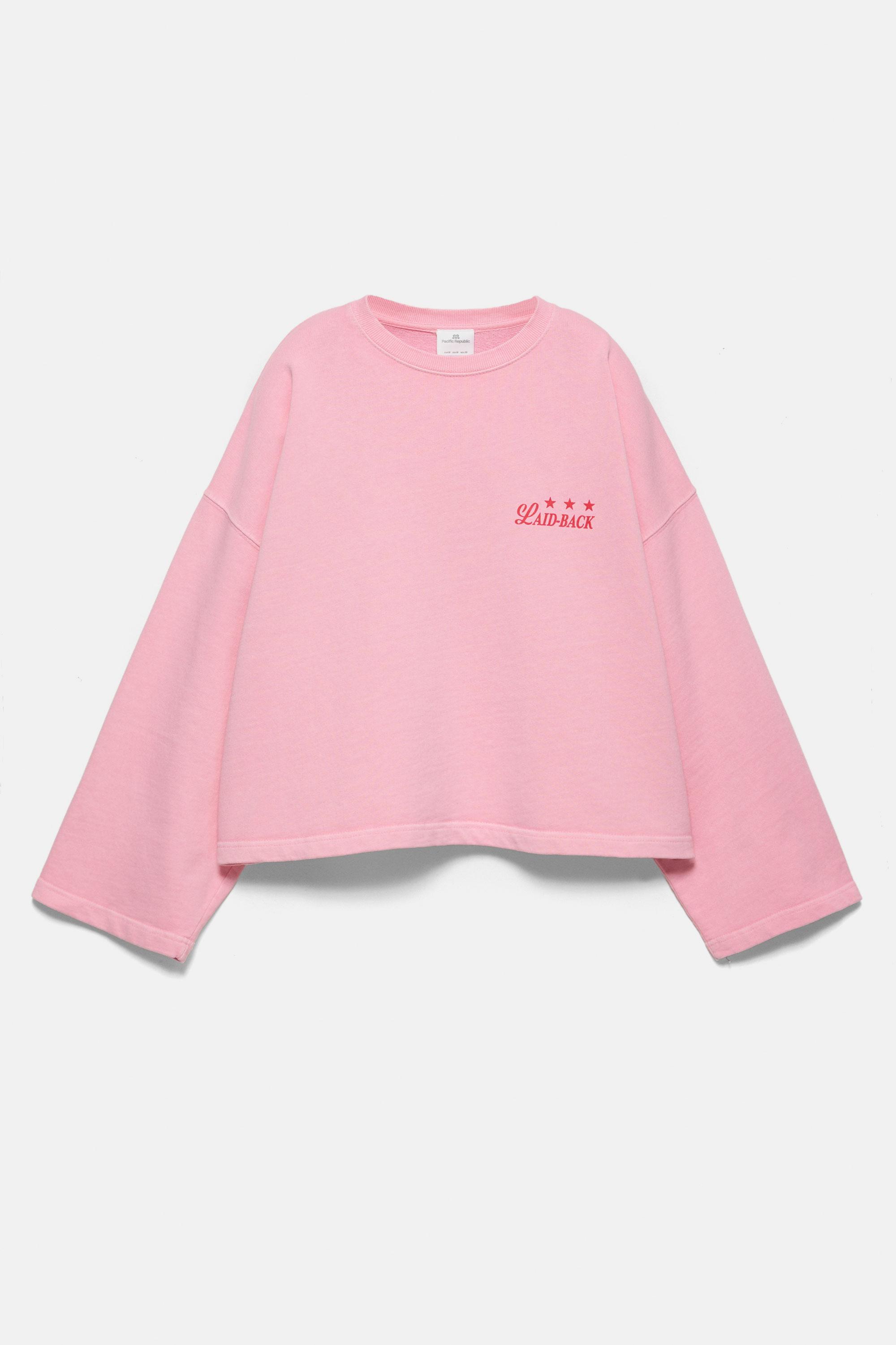 Yıldız desenli bisiklet yaka sweatshirt - Görsel 2