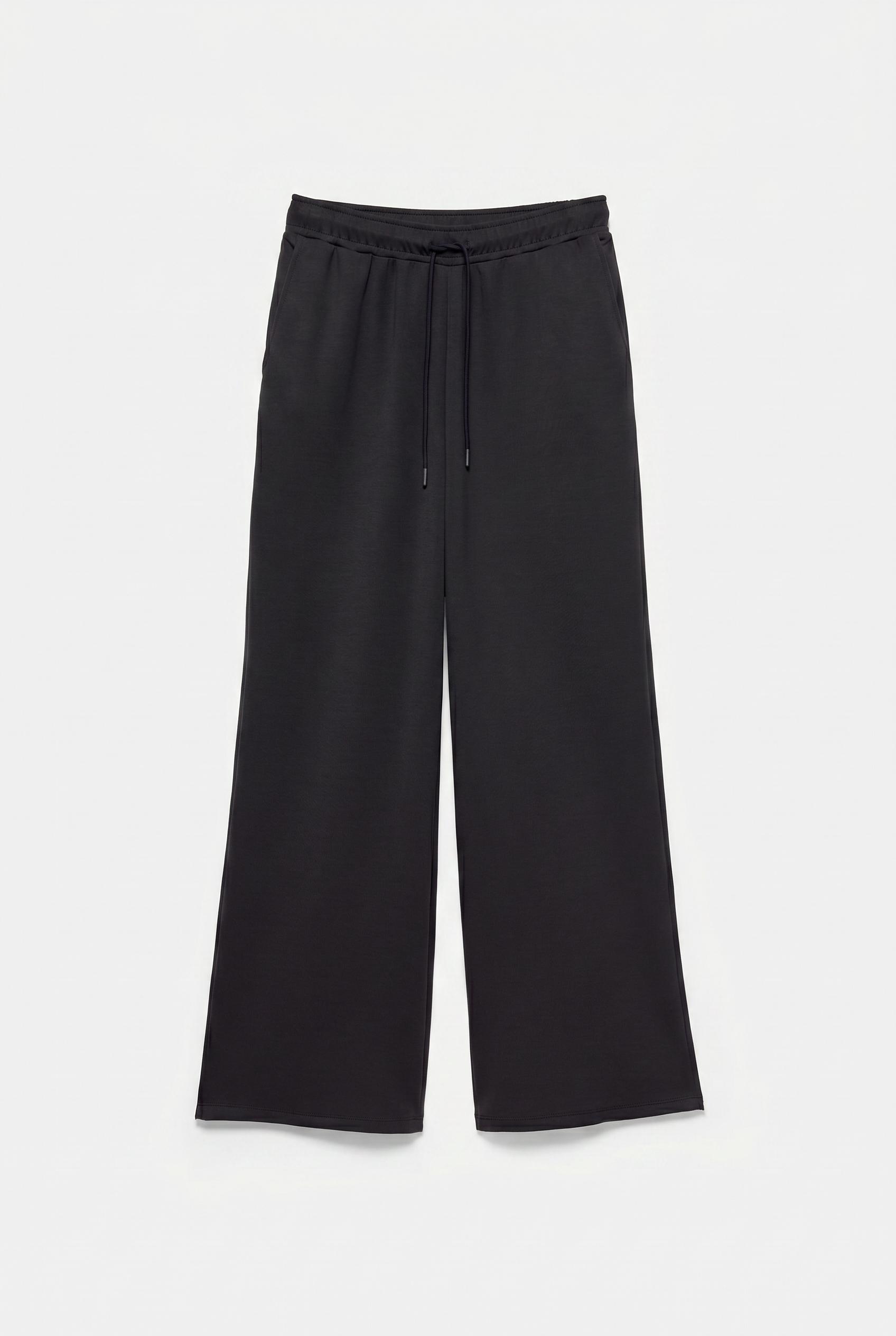 Modal wide-leg trousers — Anthracite grey