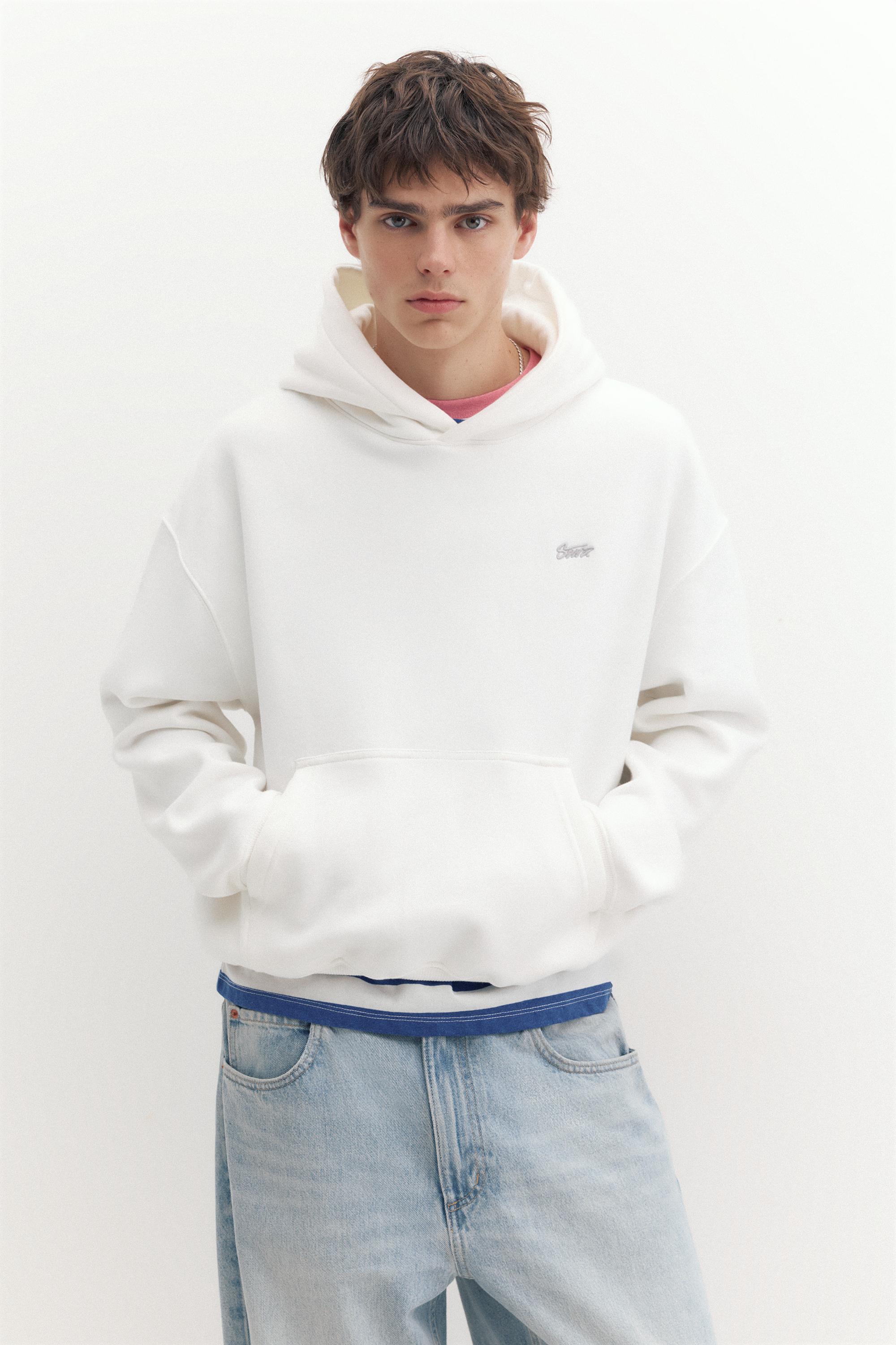 STWD logo boxy hoodie — Off white