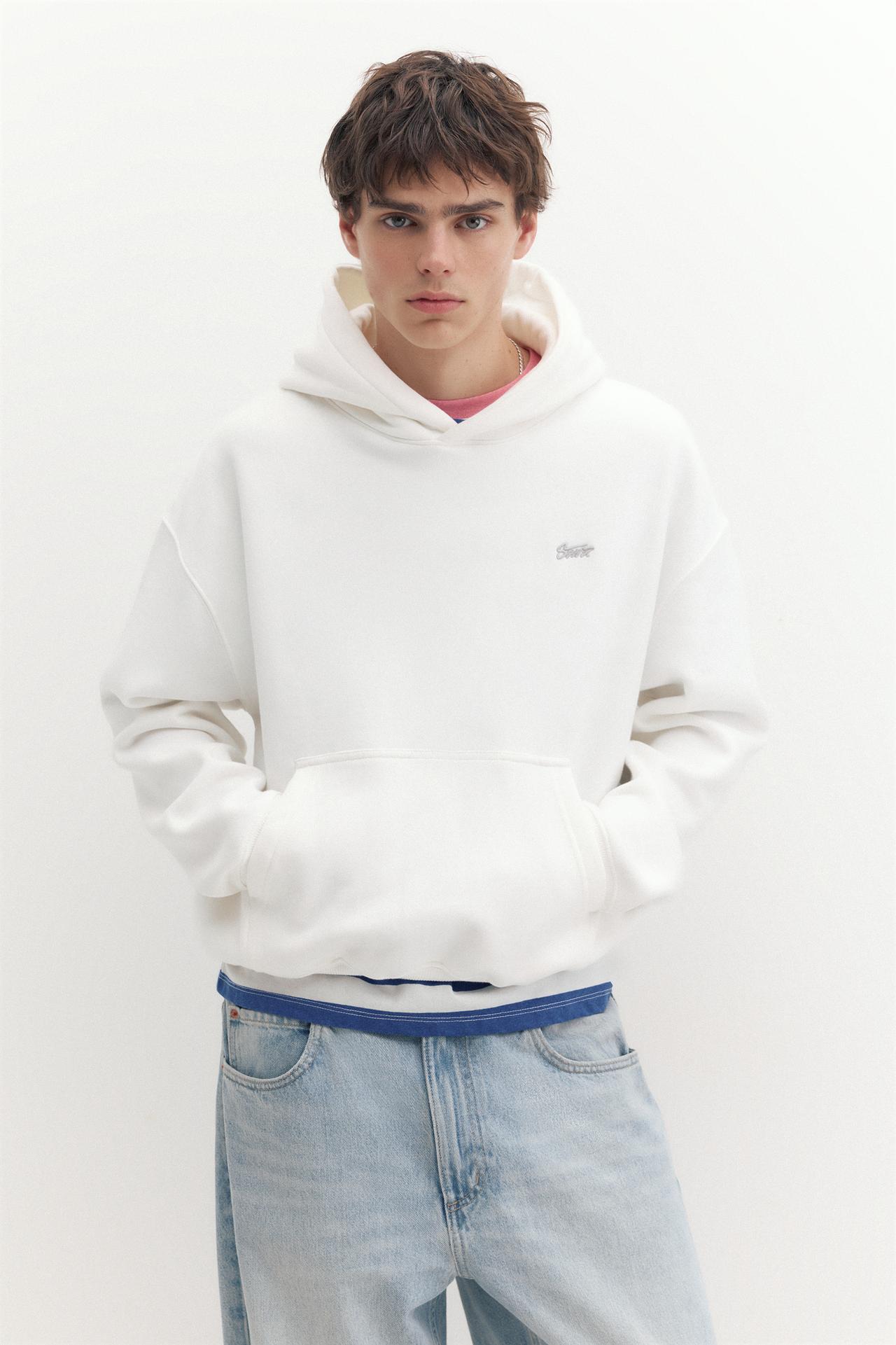 STWD logo boxy hoodie — Off white