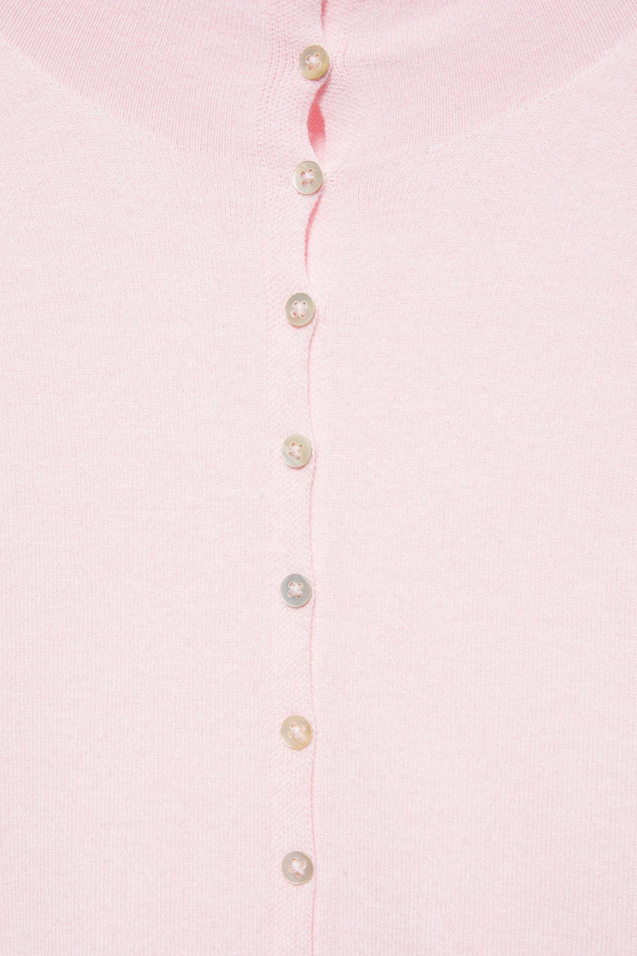 High-neck cardigan — Dusty pink
