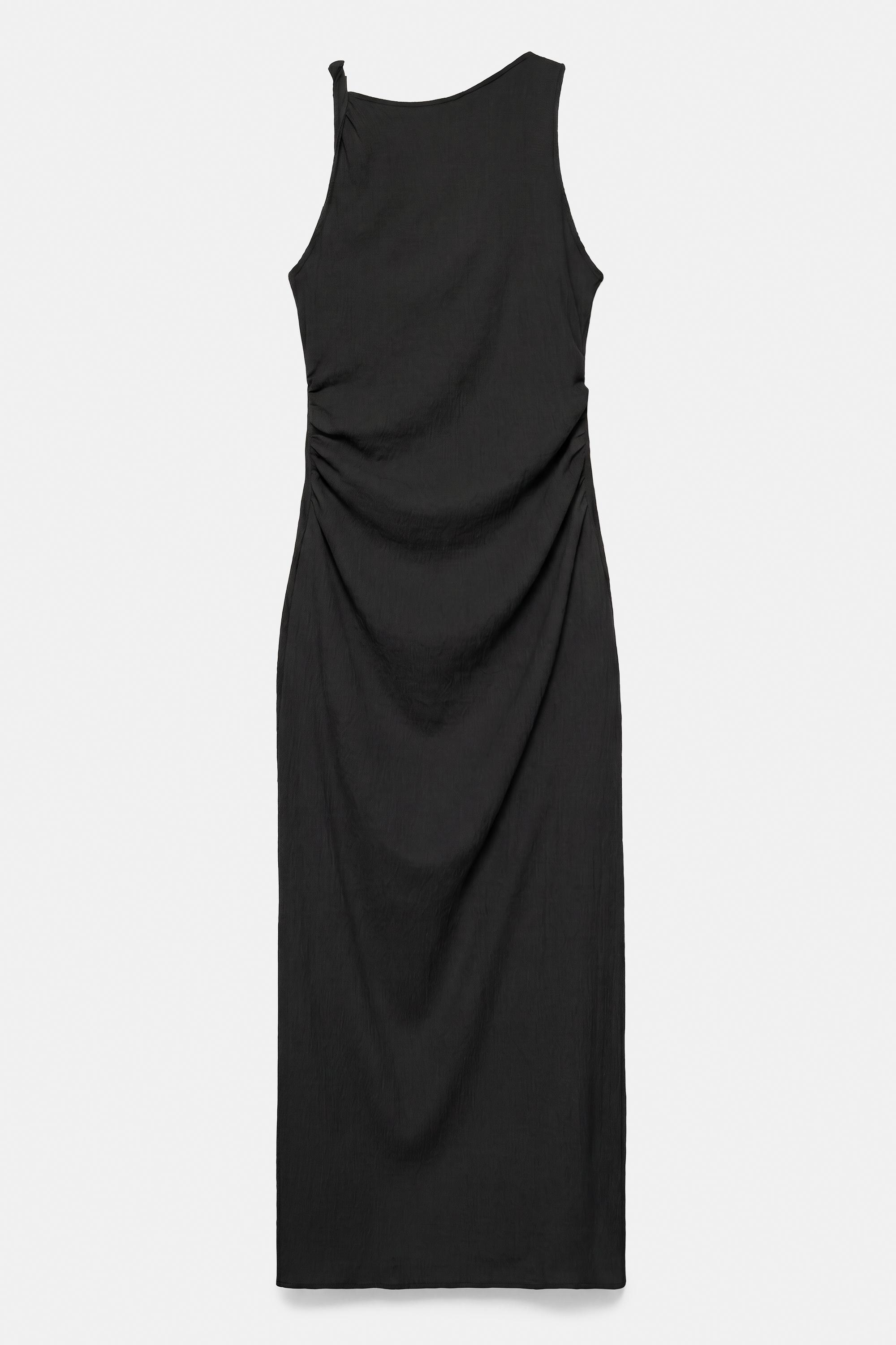 Gathered knot midi dress — Anthracite grey