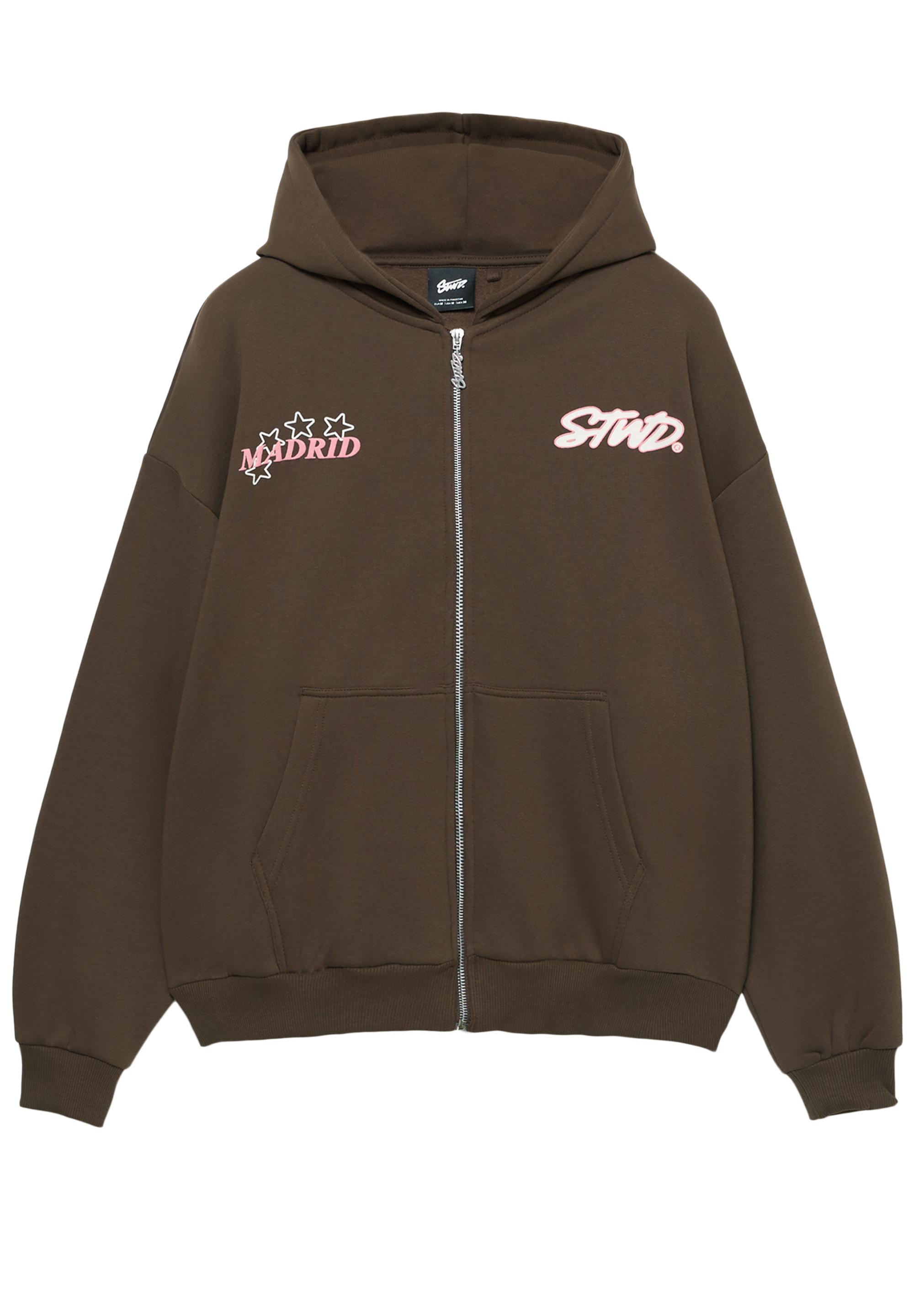 STWD Madrid fermuarlı kapüşonlu sweatshirt - Görsel 2