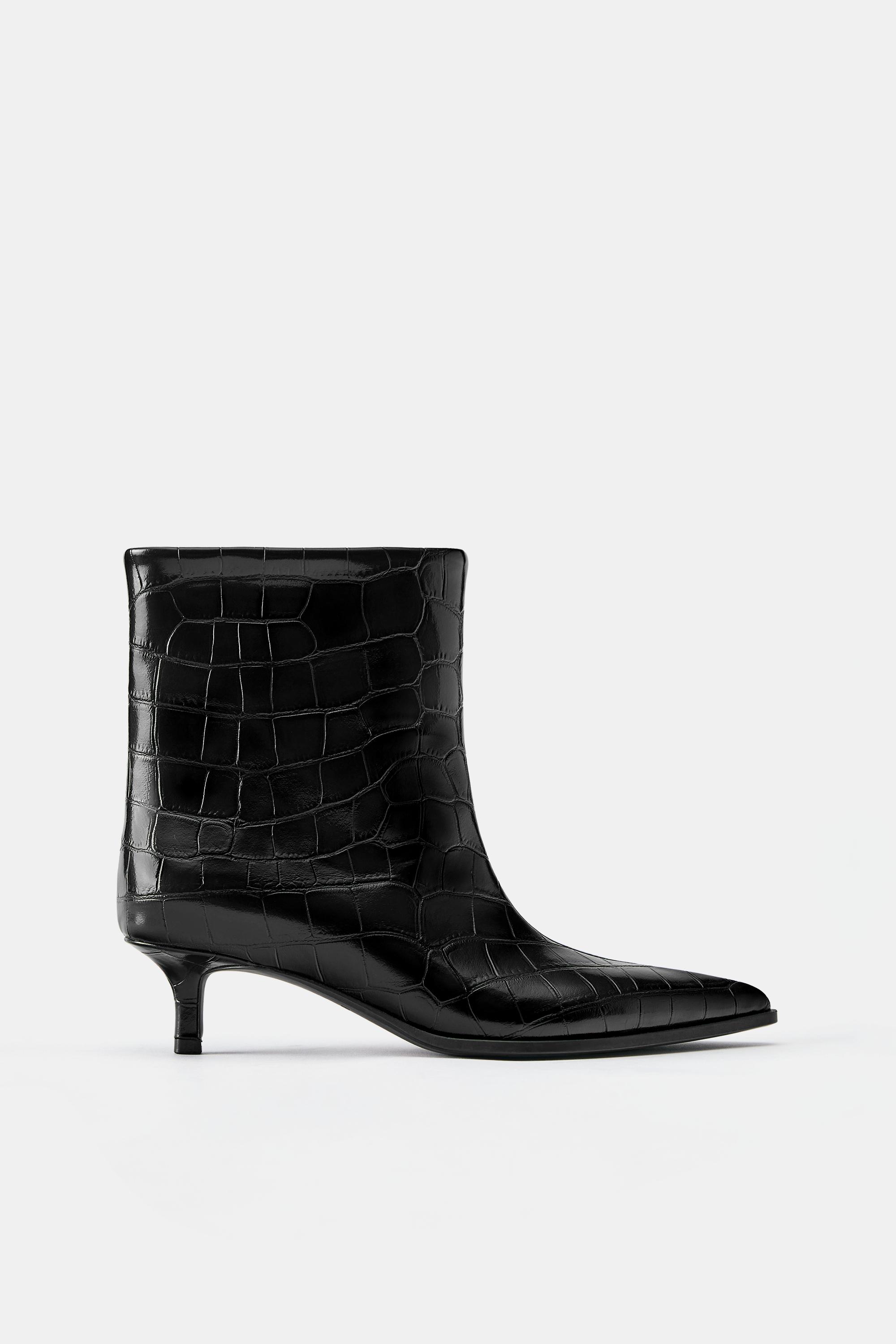 Botines tacón textura