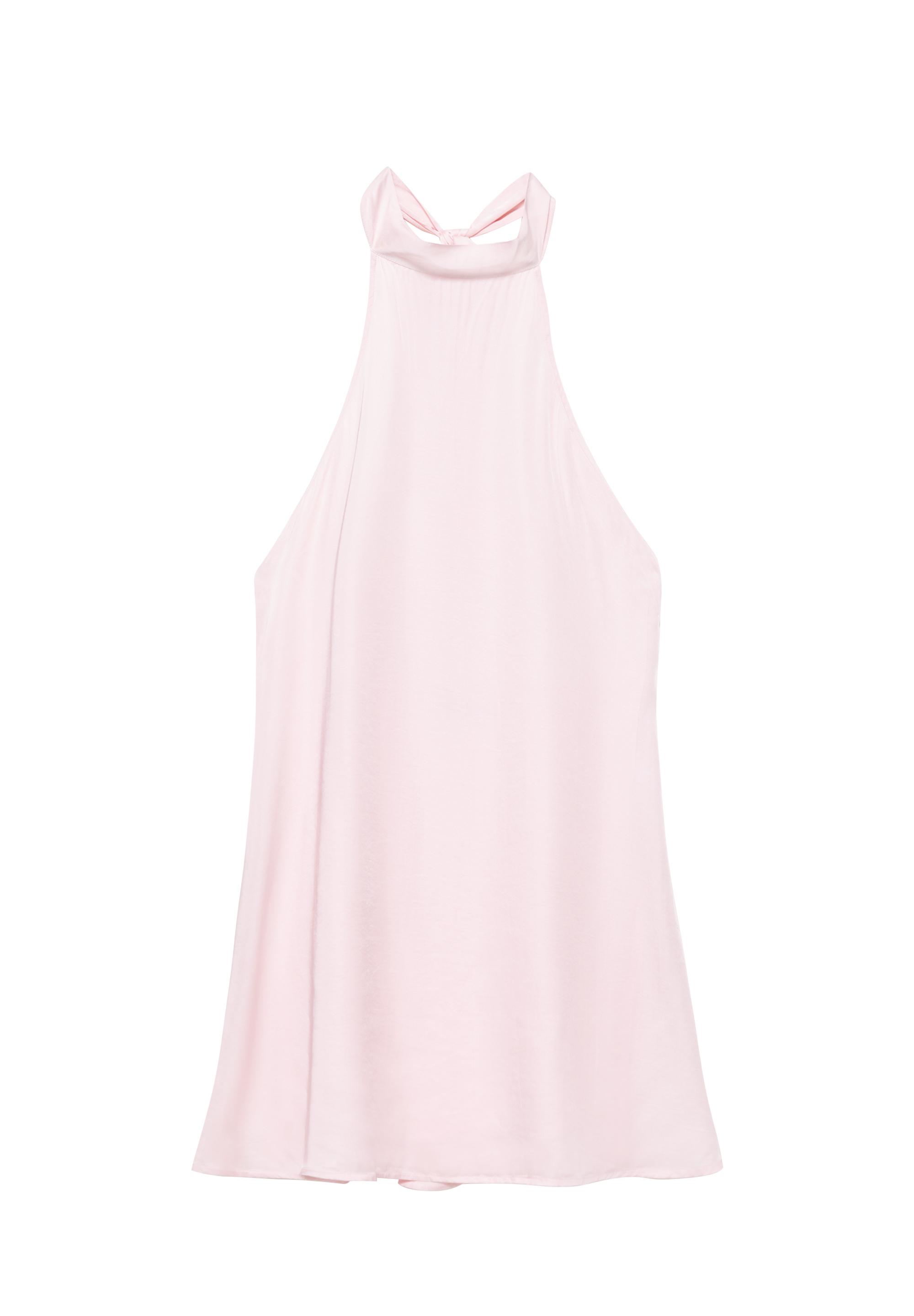 Short satin halter dress — Pastel pink