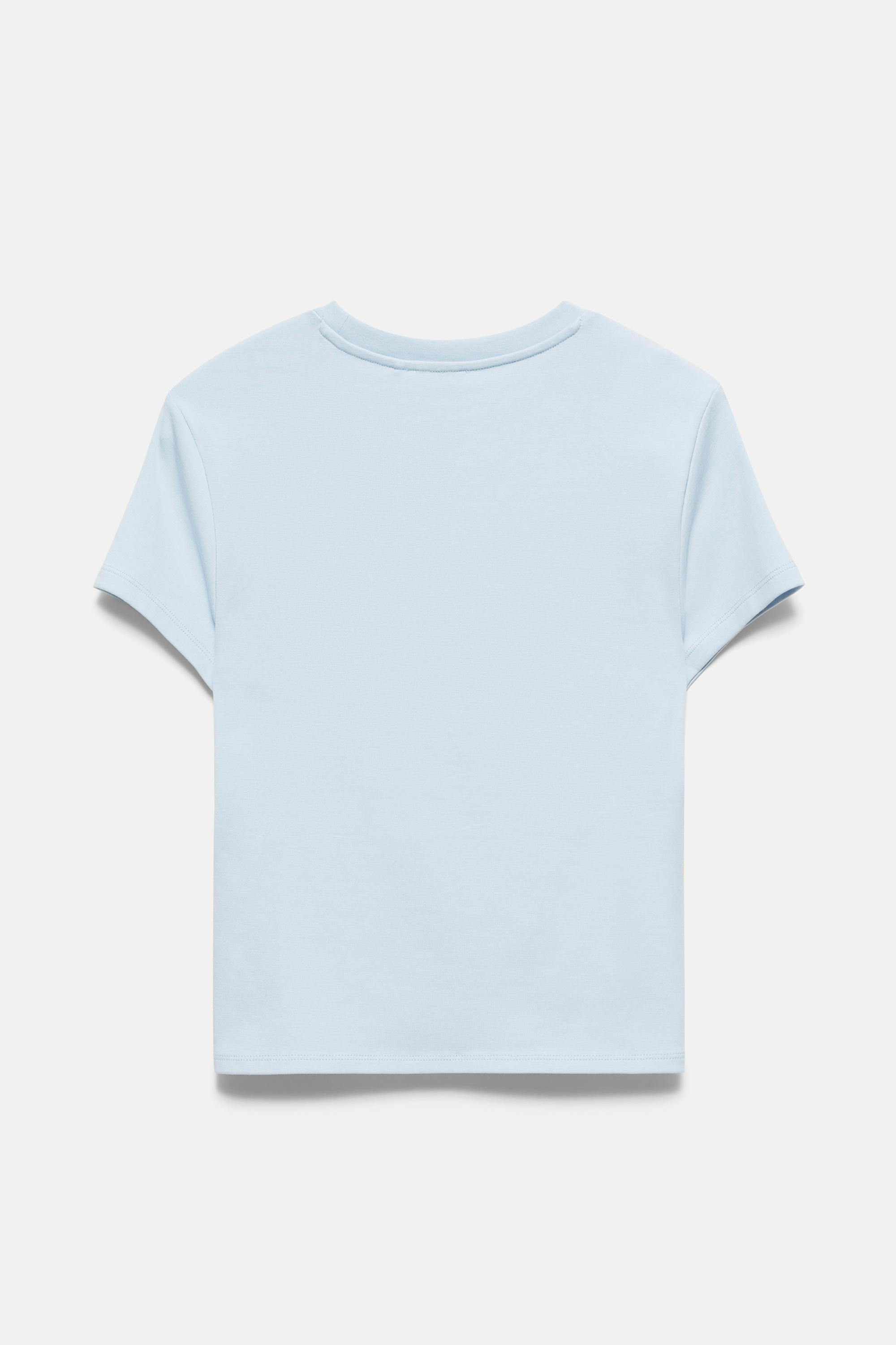 Studded slogan T-shirt — Pale blue
