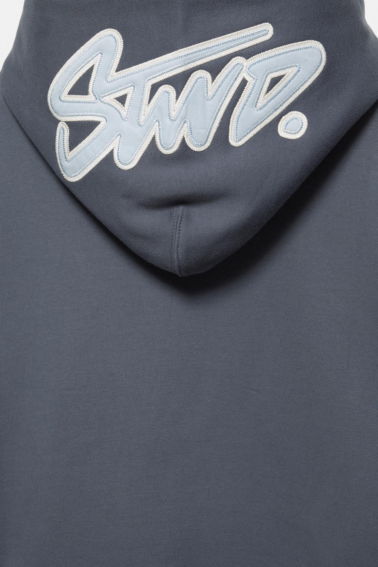 STWD hood sweatshirt — Grey blue