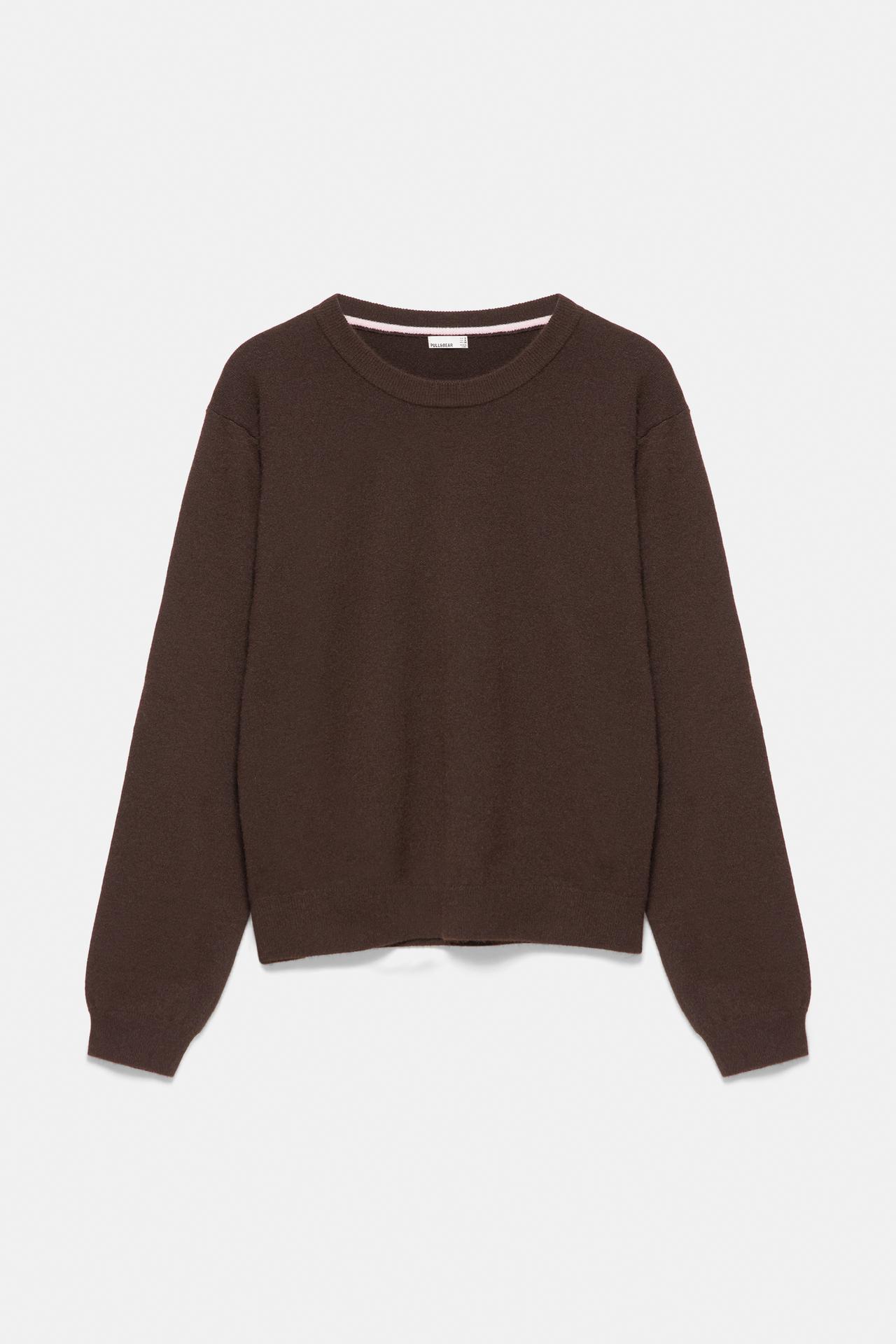 Basic soft knit jumper — Brown