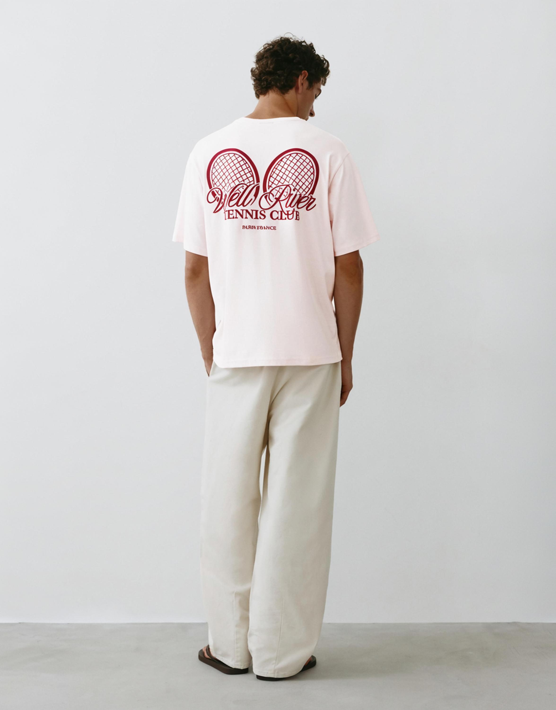 Tennis Club graphic T-shirt — Pink