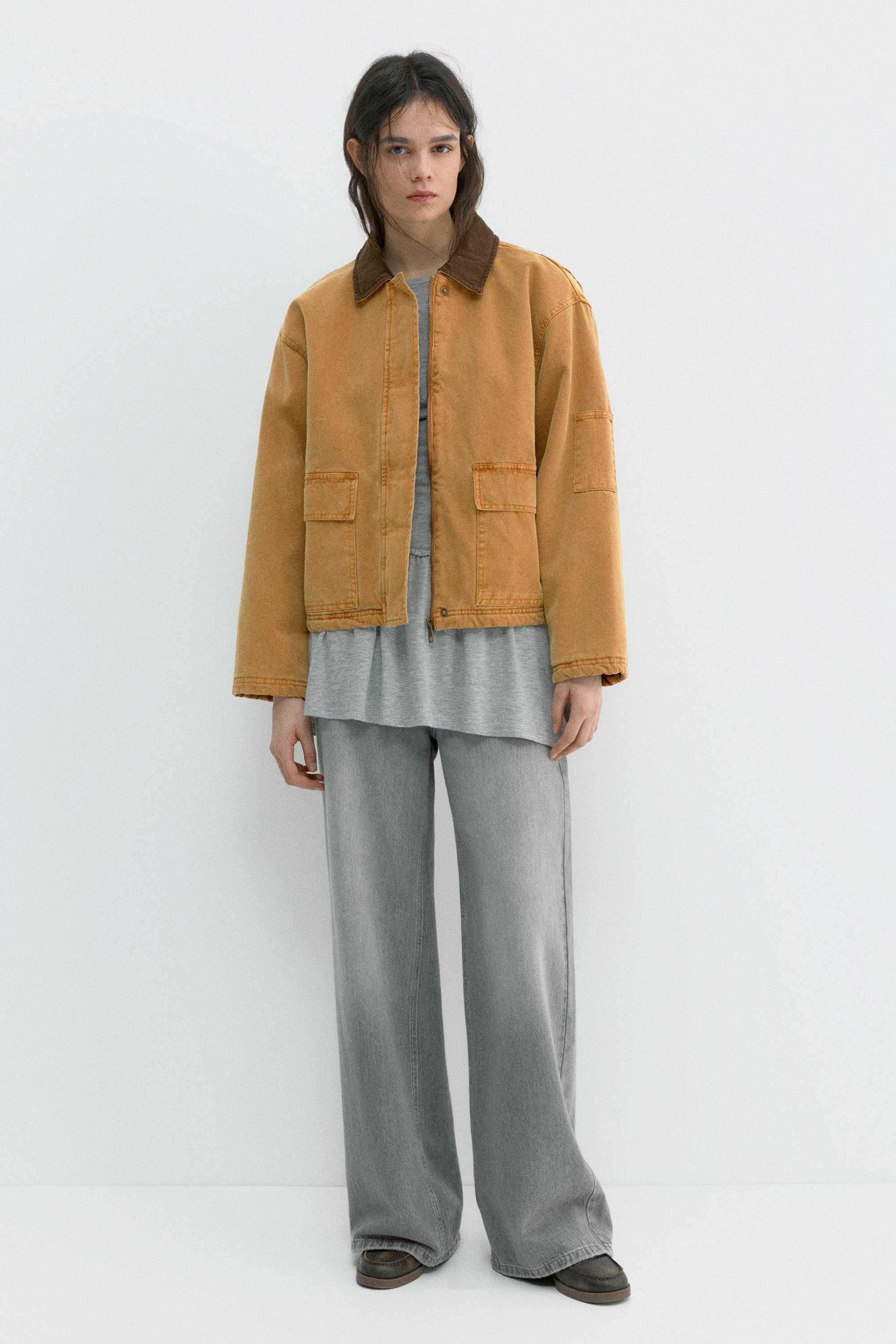 Combined collar jacket — Ocher
