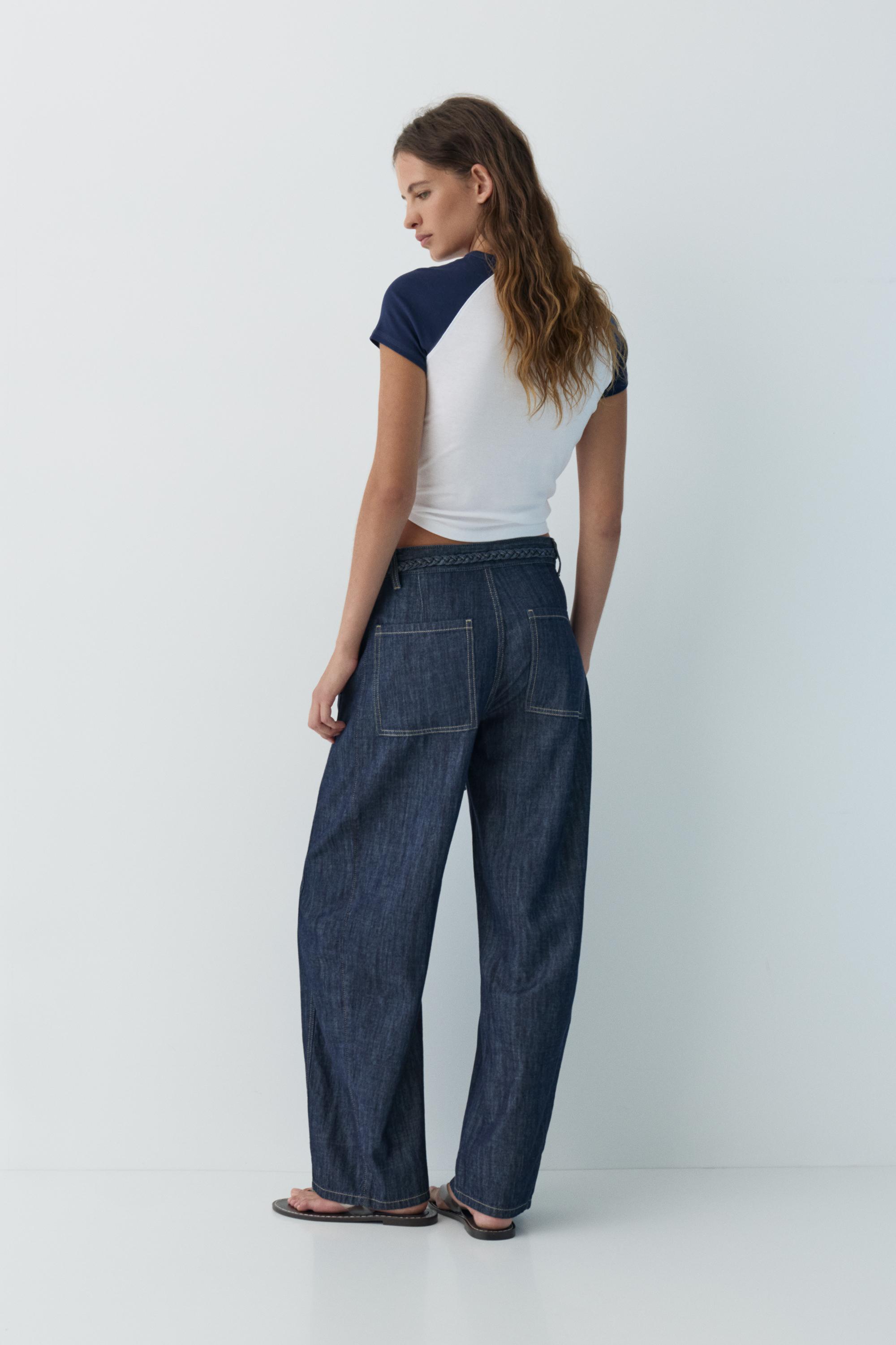Balloon jeans with drawstring — Navy