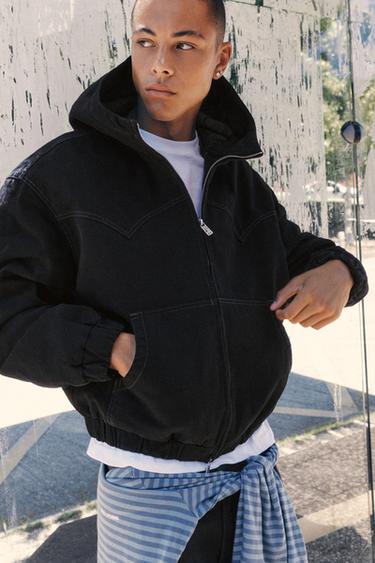 Hooded bomber jacket — Black 1