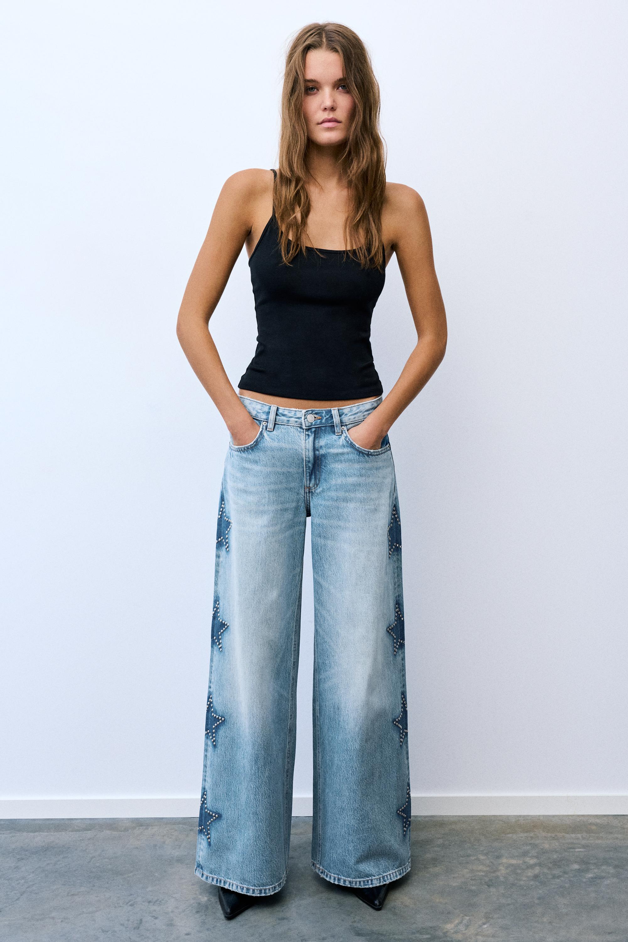 Jeans wide leg estrellas