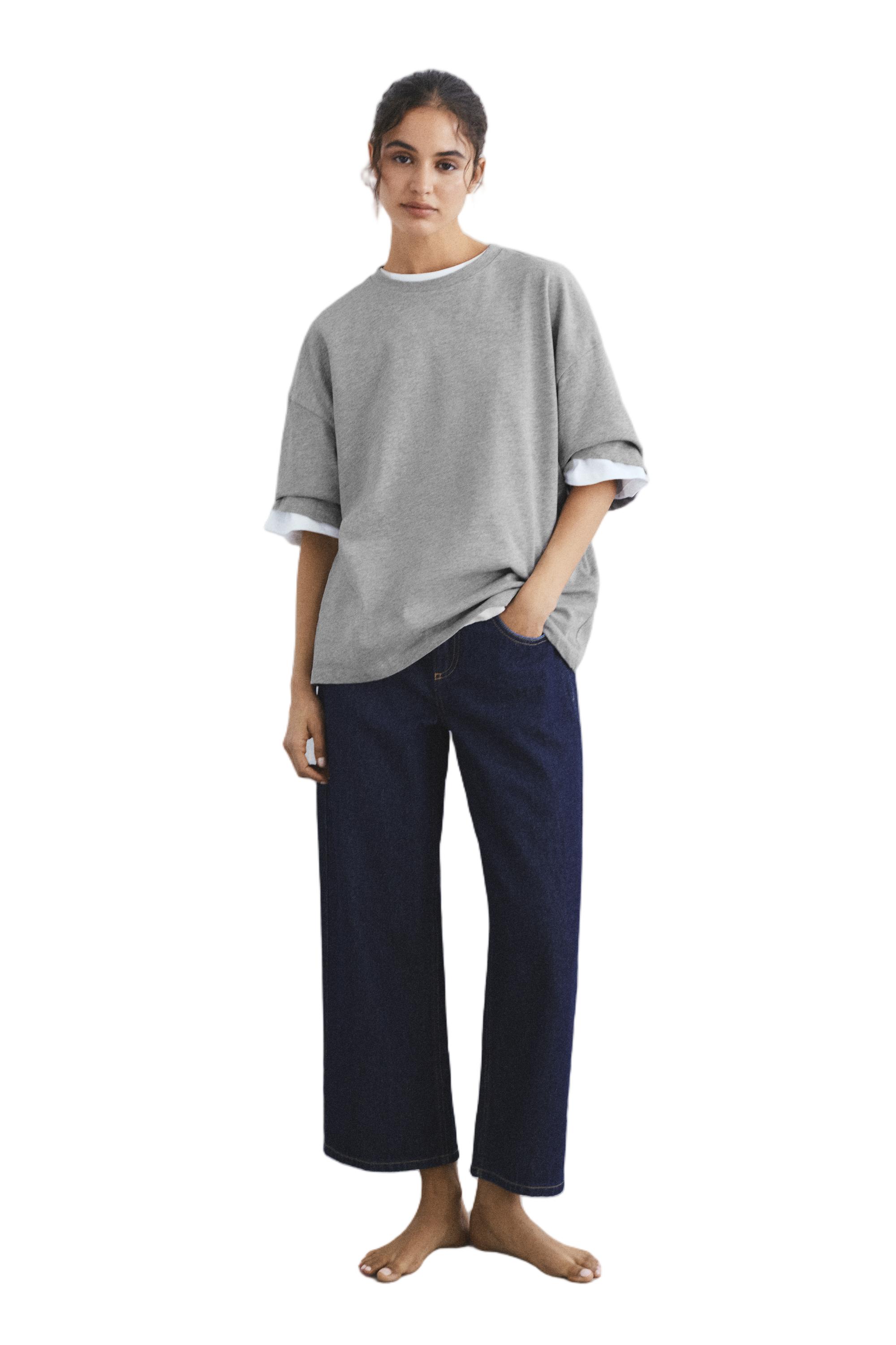 Oversize short sleeve T-shirt — Grey marl