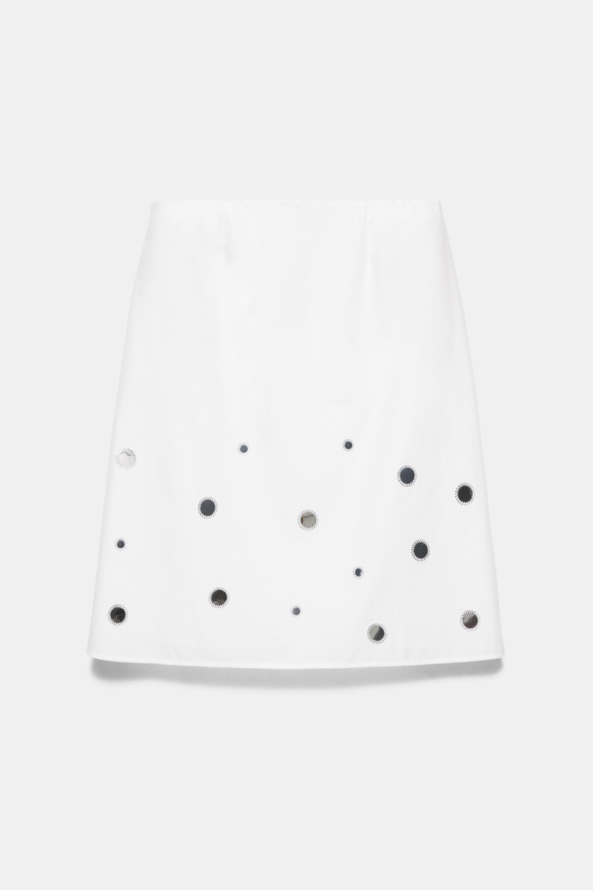 Straight mirror midi skirt