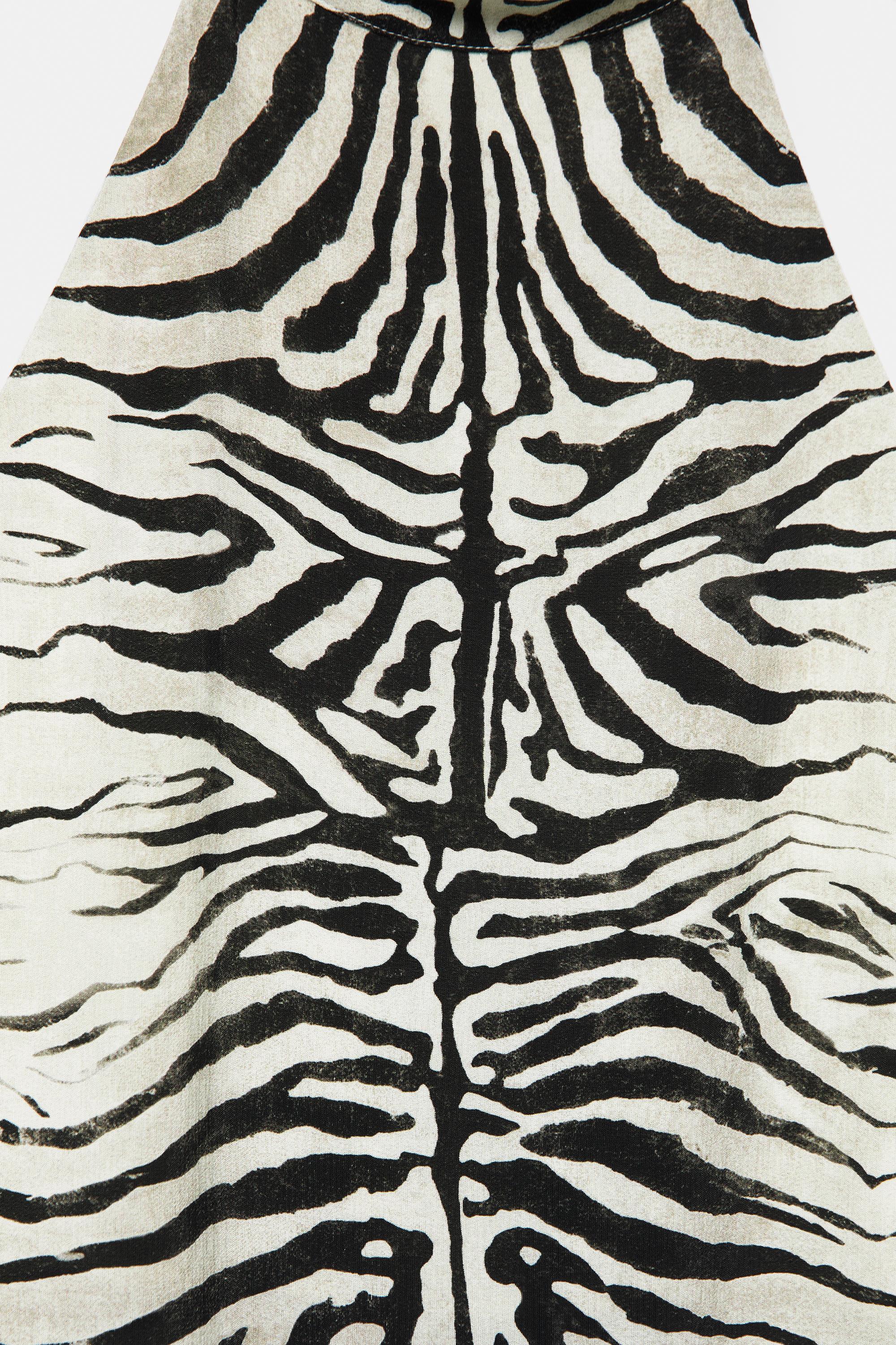 Zebra print halter top — Ice