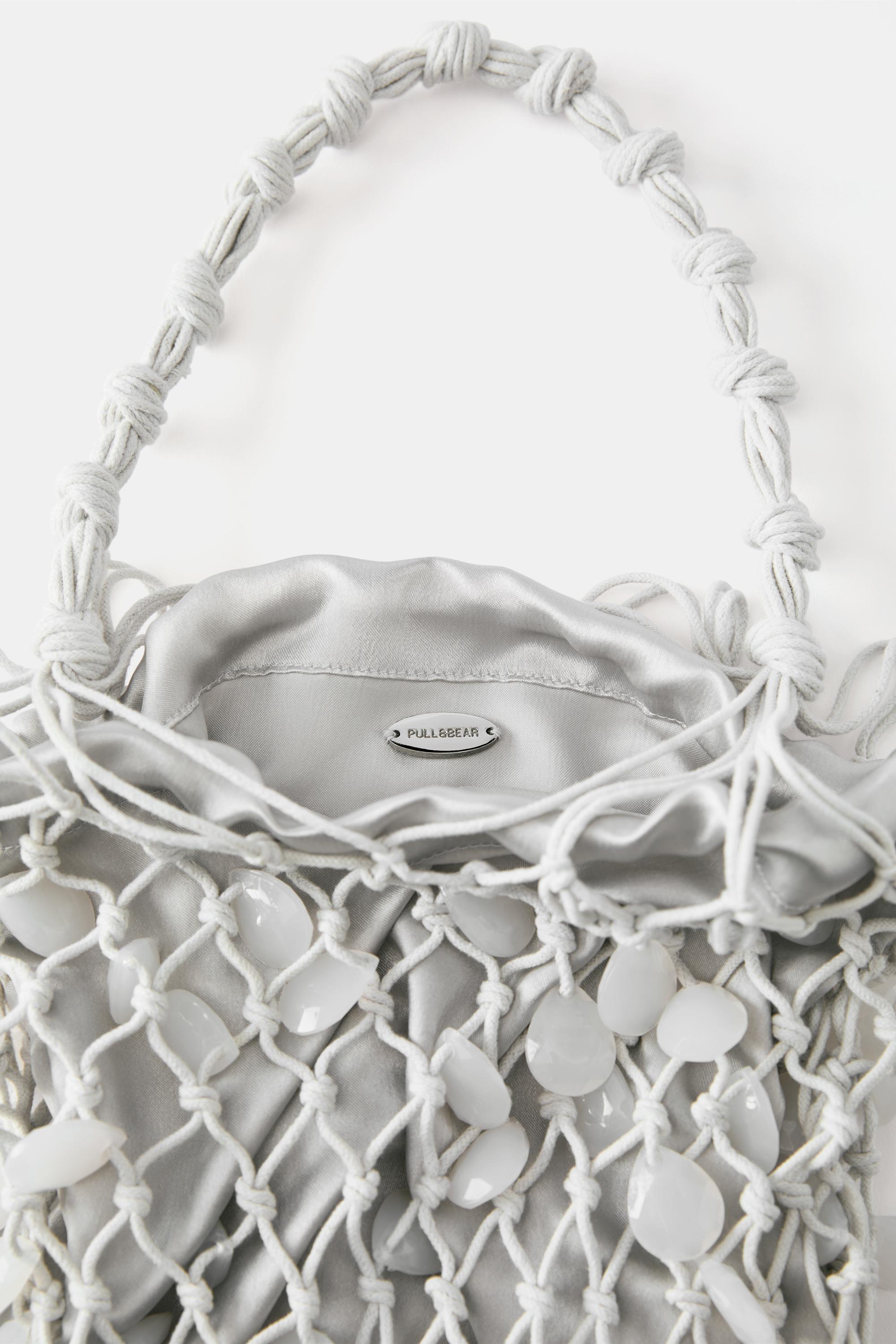 Beaded shoulder bag — Grey