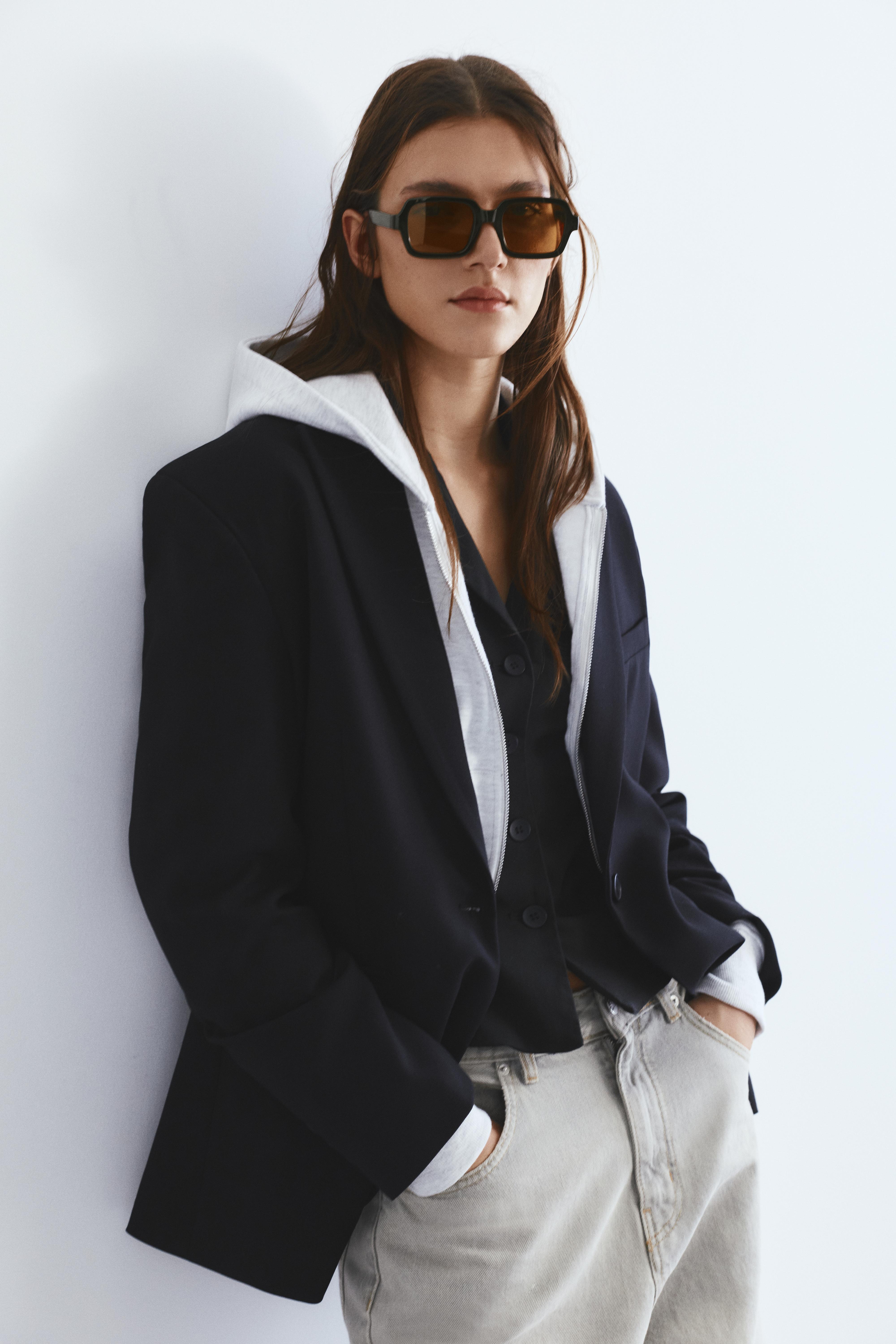 Square resin sunglasses — Black