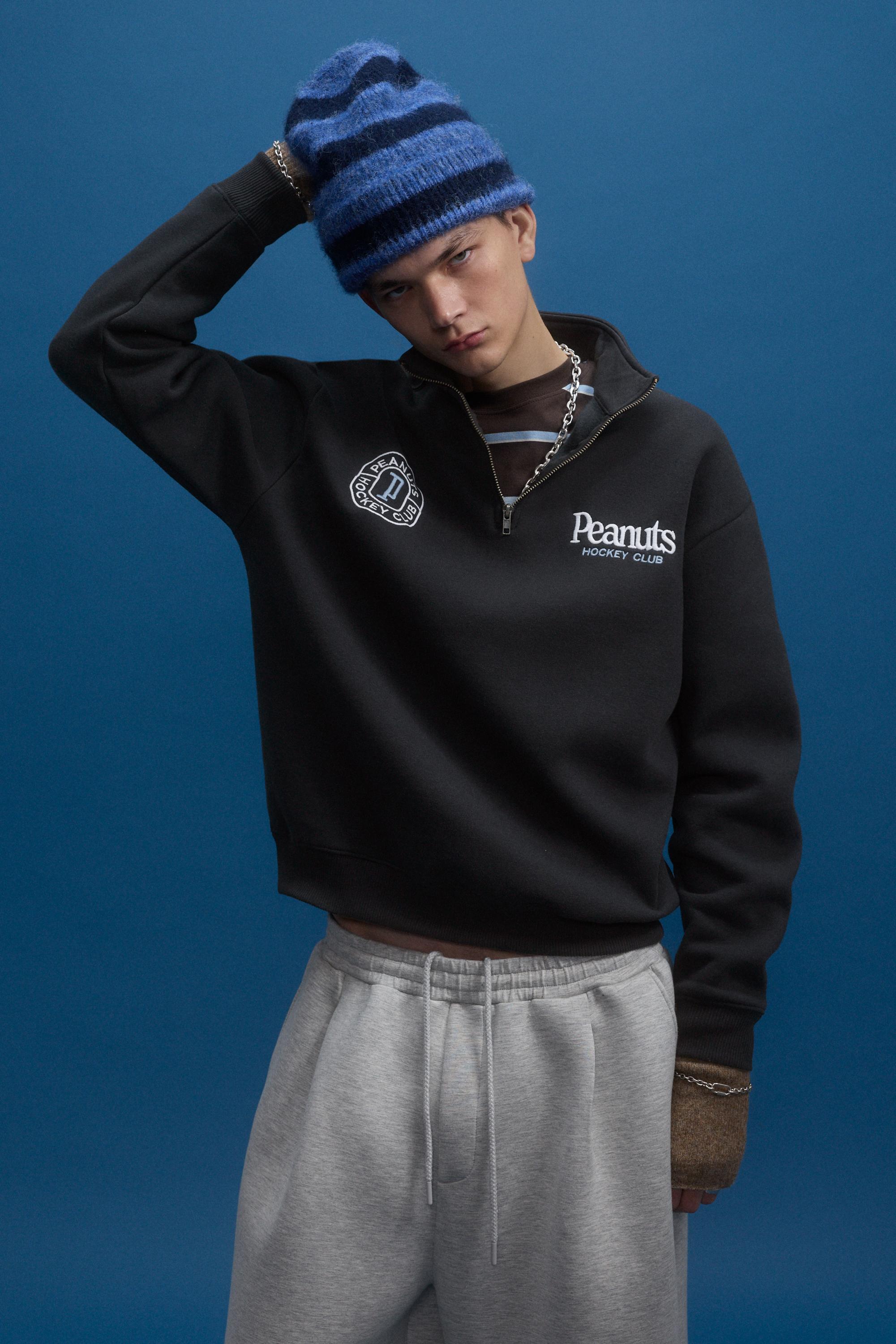 Peanuts-Sweatshirt Mit Reißverschlusskragen