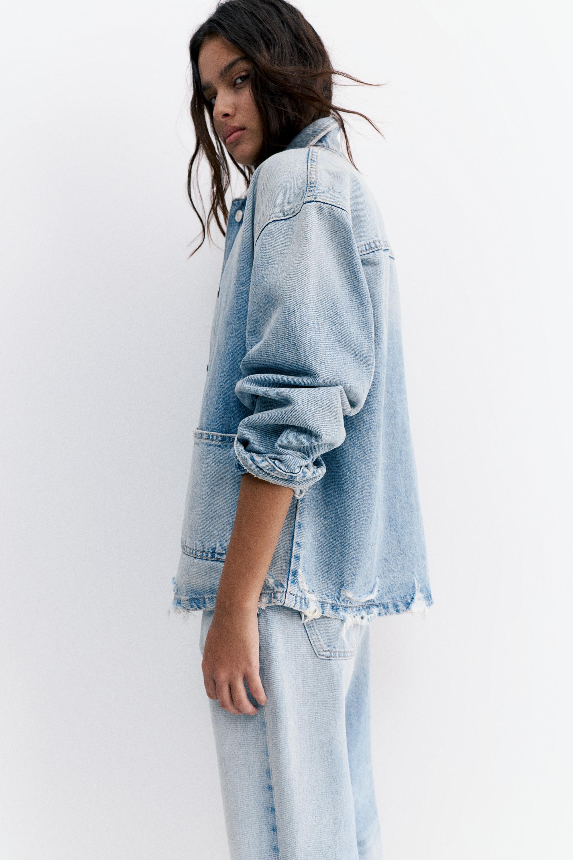 Worker denim ince ceket - Görsel 21