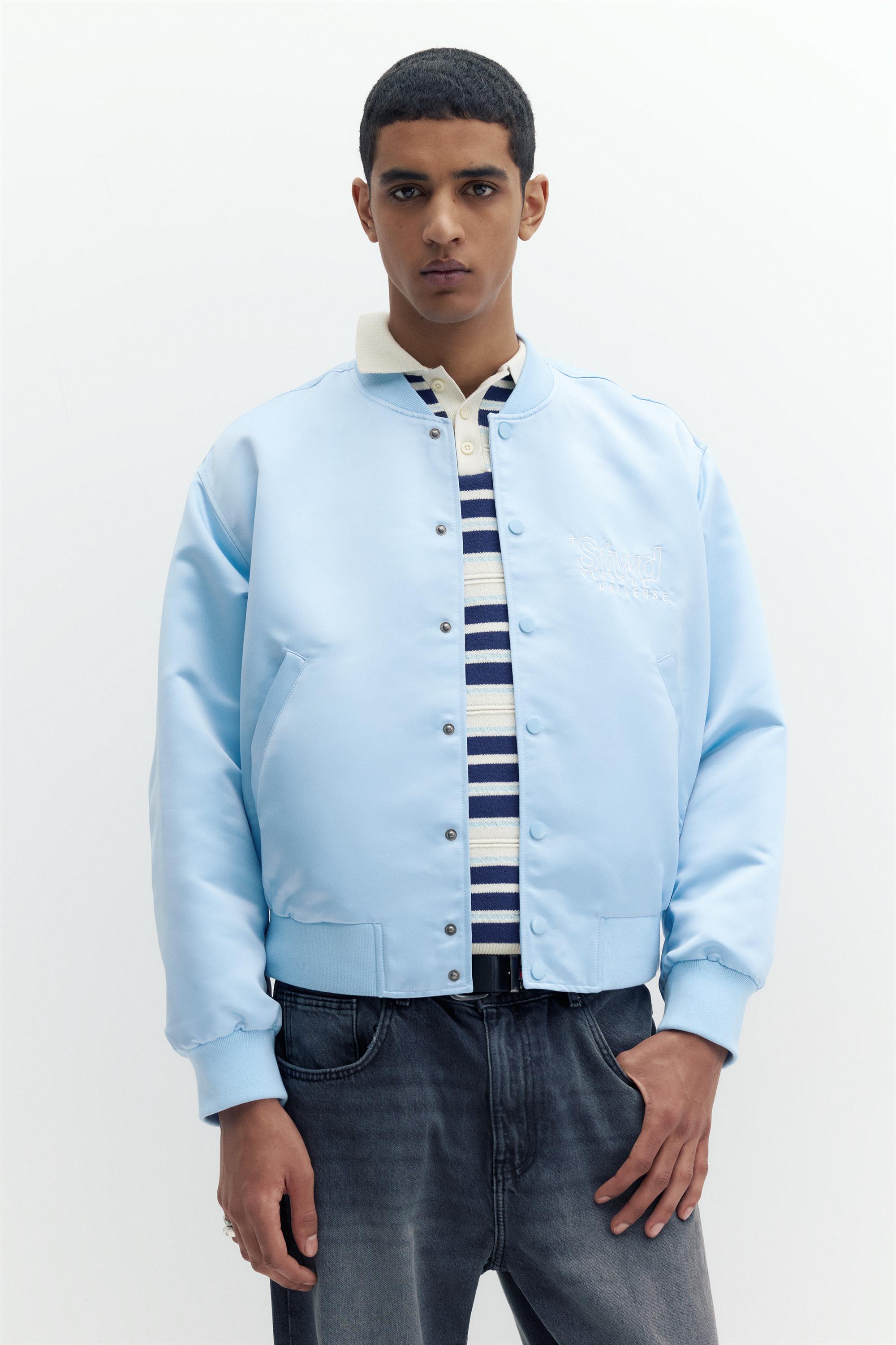 Satin bomber jacket — Pastel blue