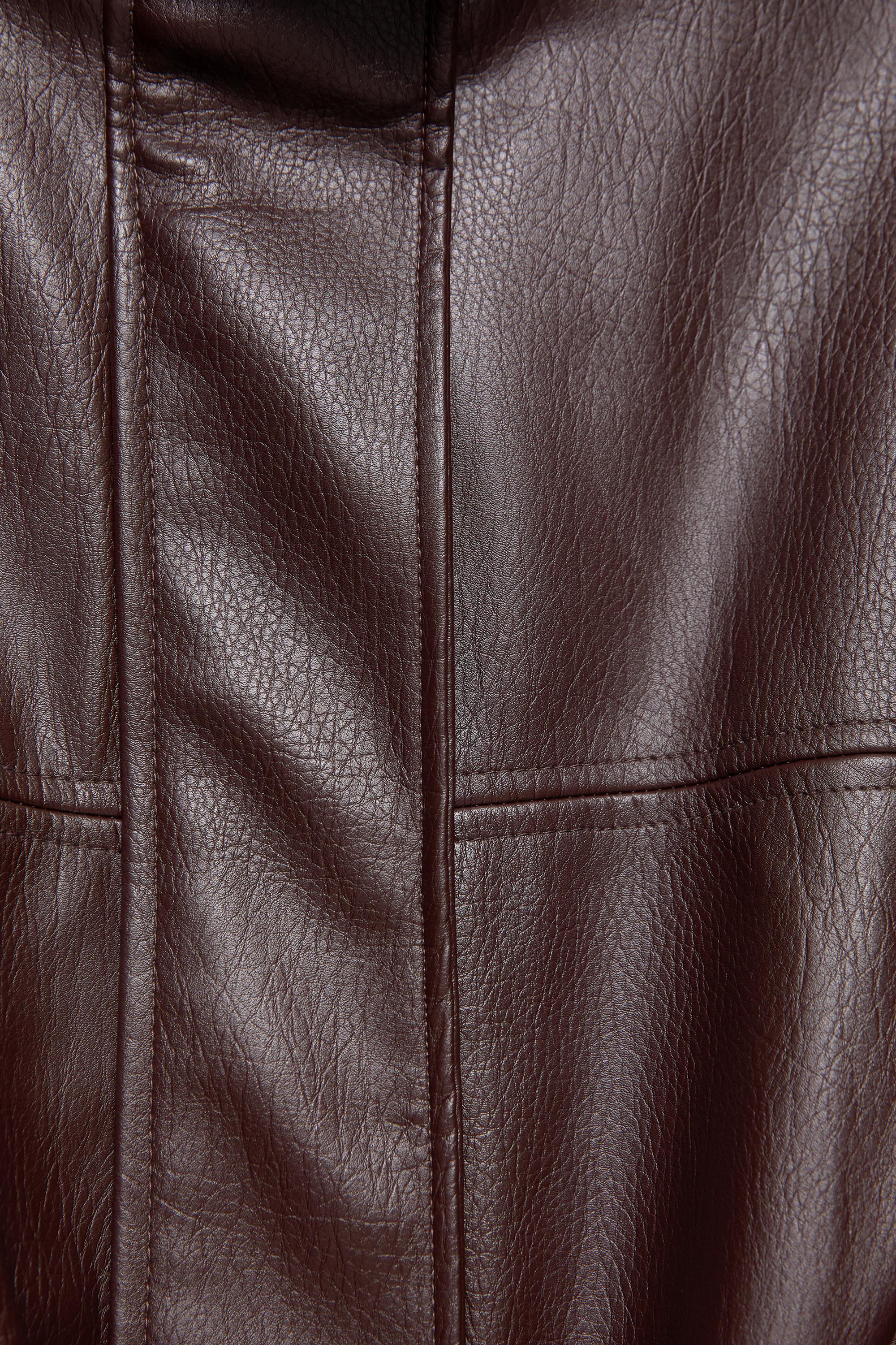 Leather effect balloon jacket — Chocolate