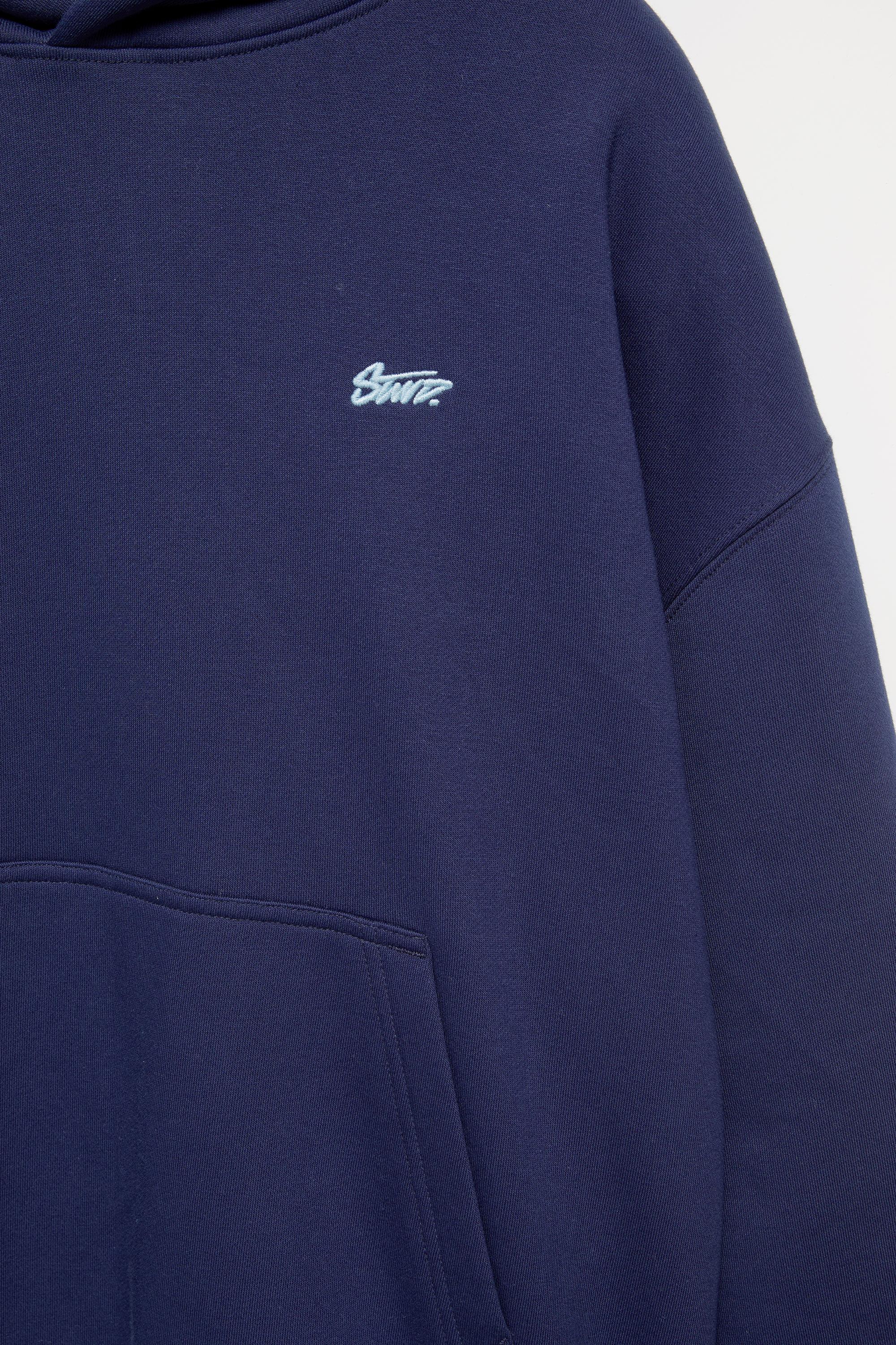 STWD logo boxy hoodie — Navy
