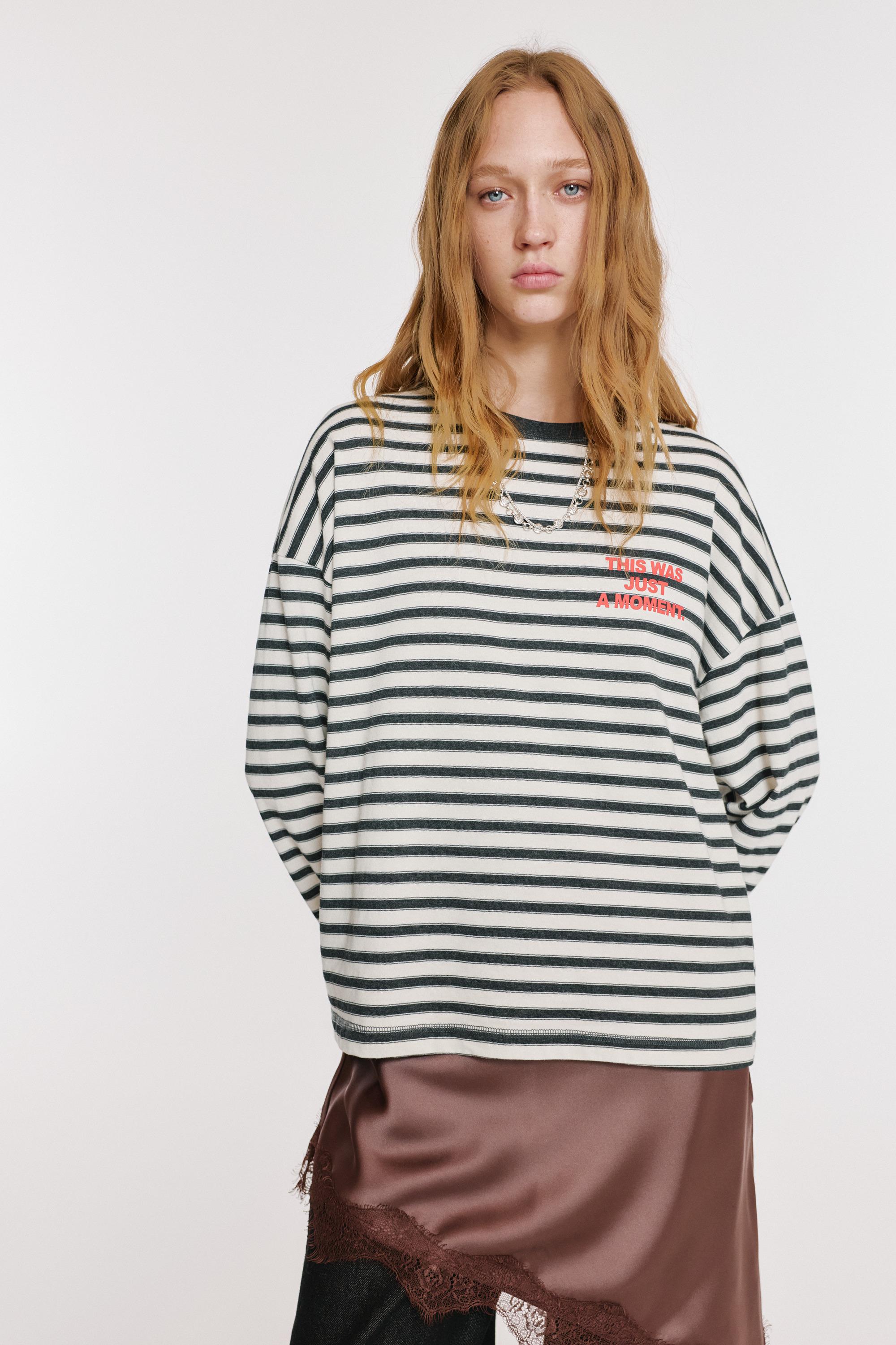 Striped T-shirt with text — Ice