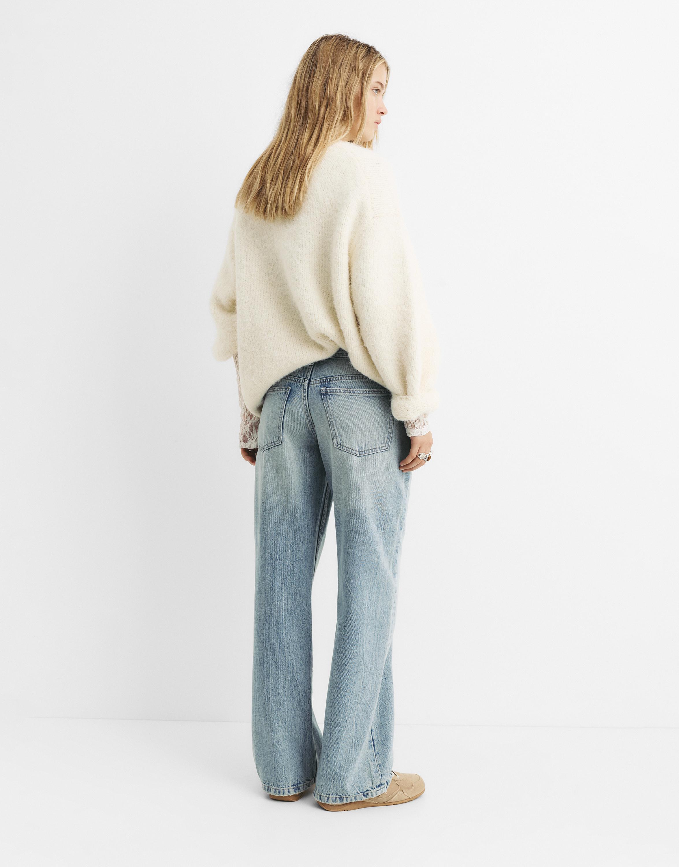 Low-rise straight-leg jeans — Pale blue