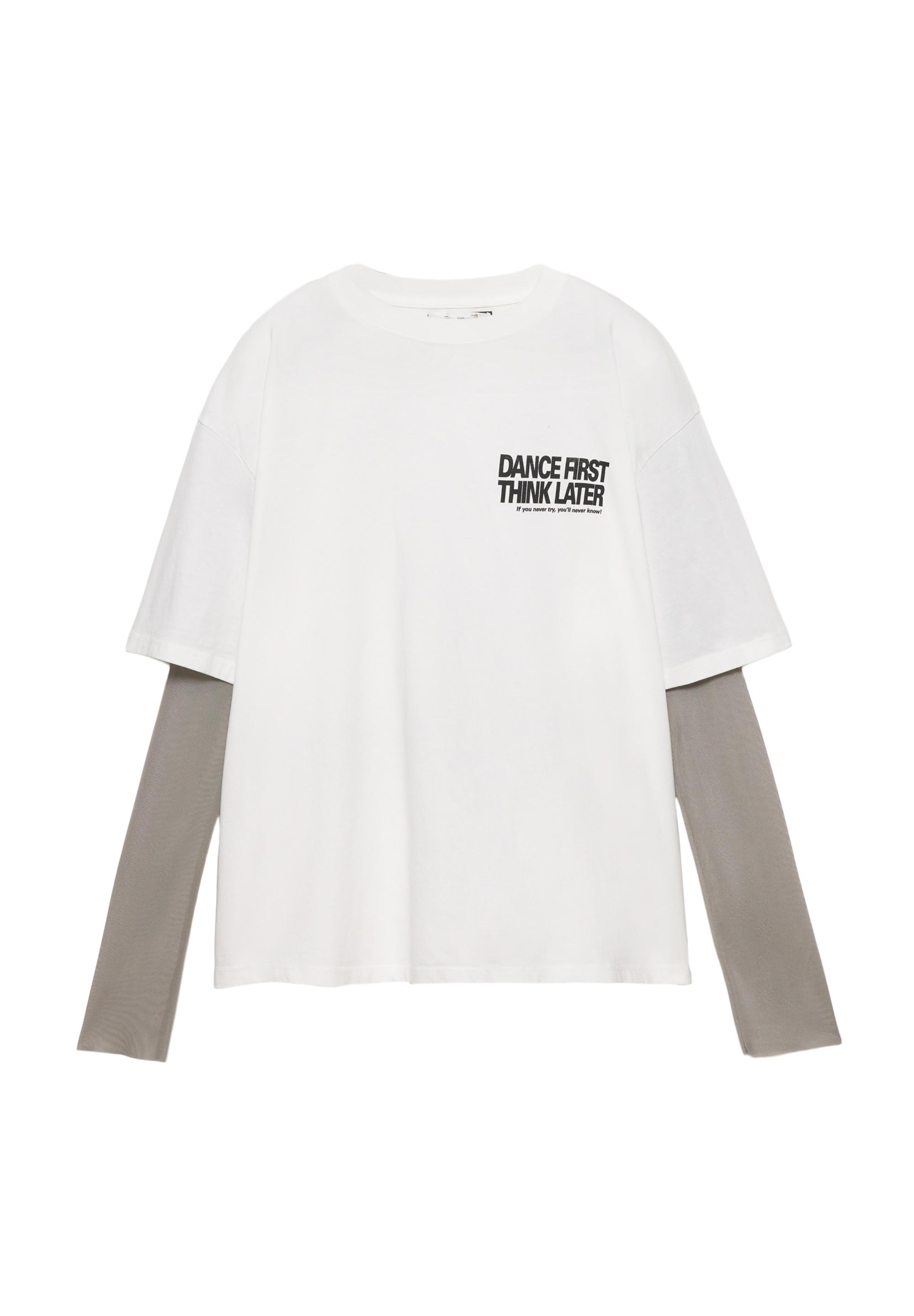 Double sleeve T-shirt with slogan — Ice
