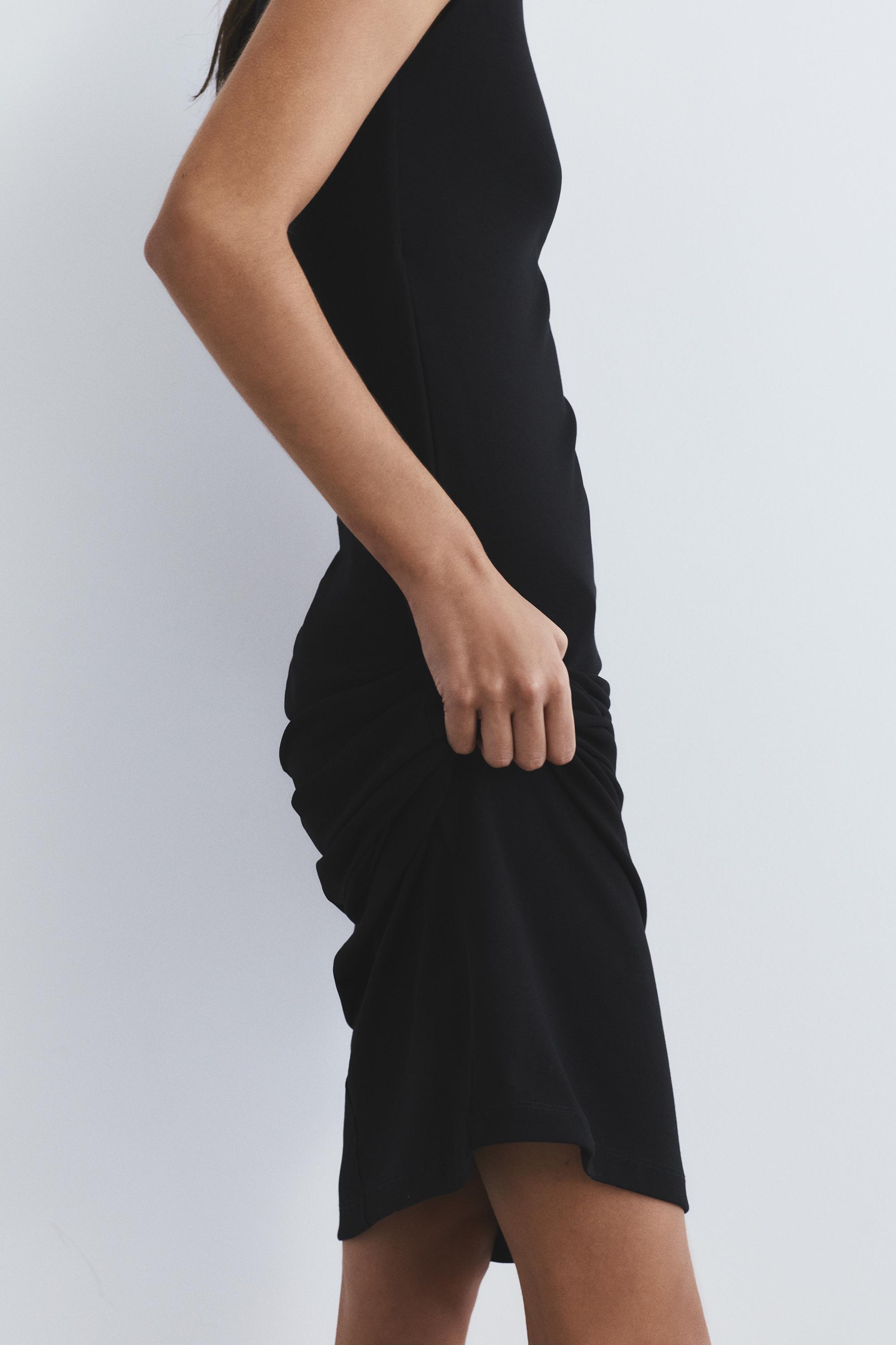 Short sleeve midi dress — Black