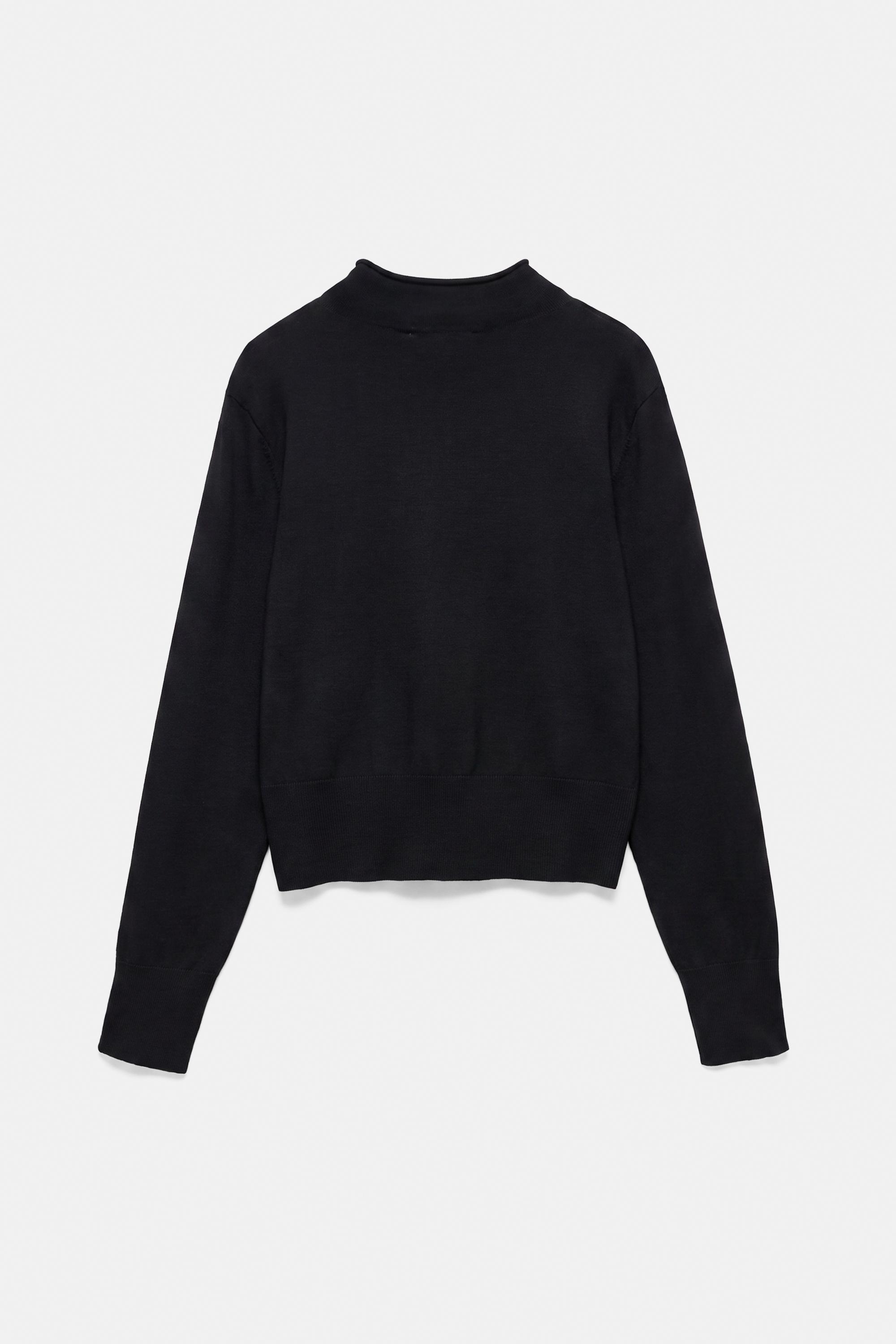 High-neck cardigan — Black