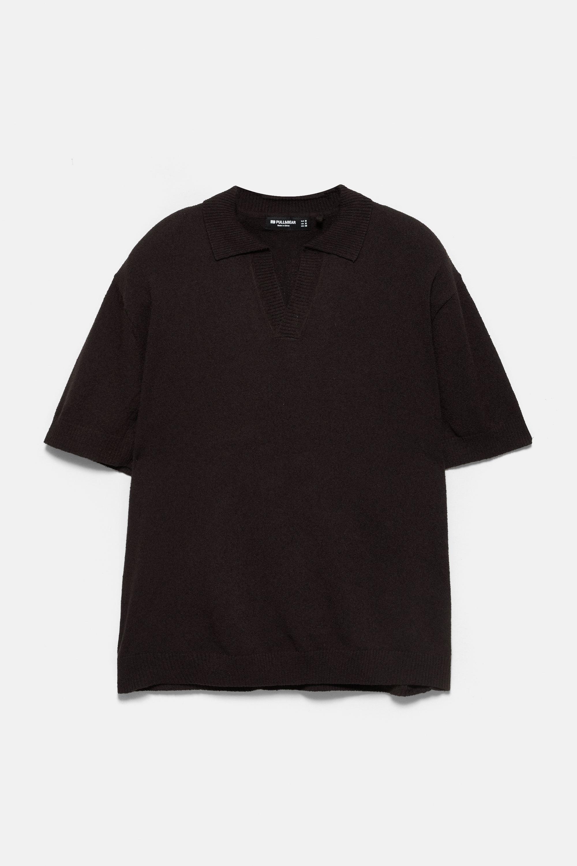 Havlu dokulu polo t-shirt