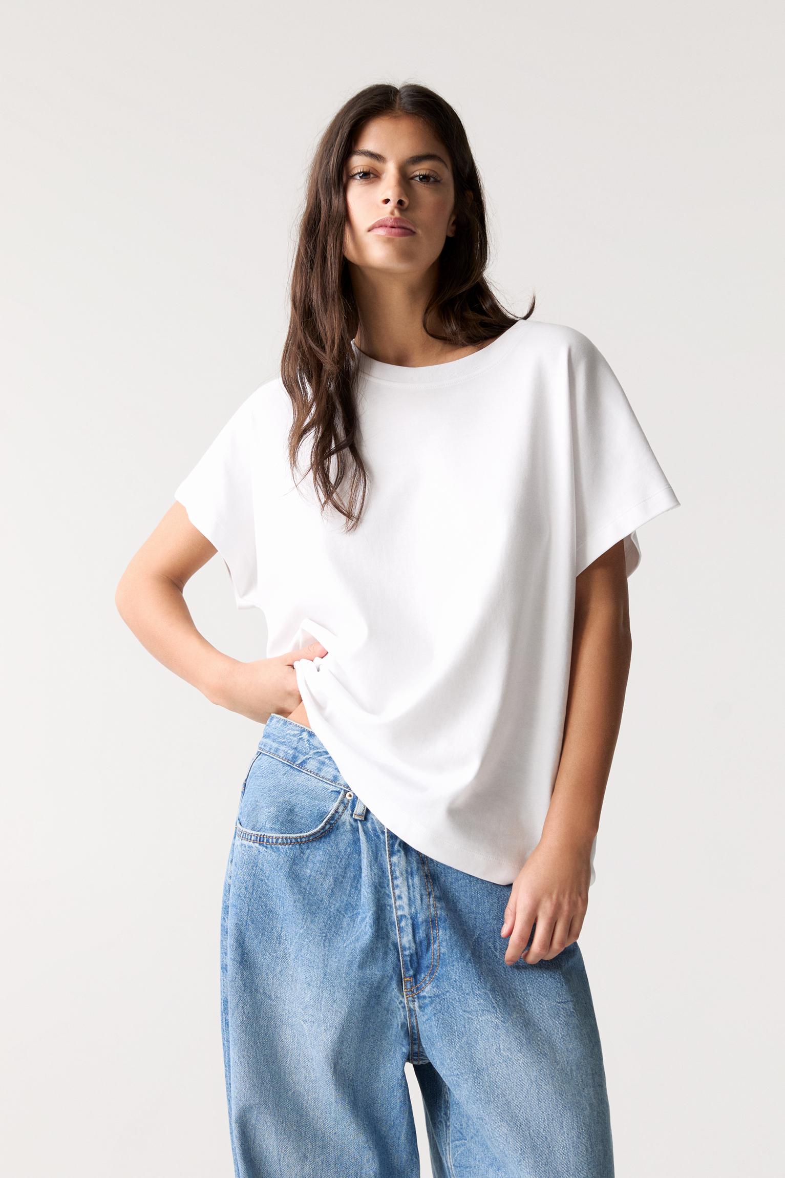 Oversize-T-Shirt Mit Durchgehenden Ärmeln