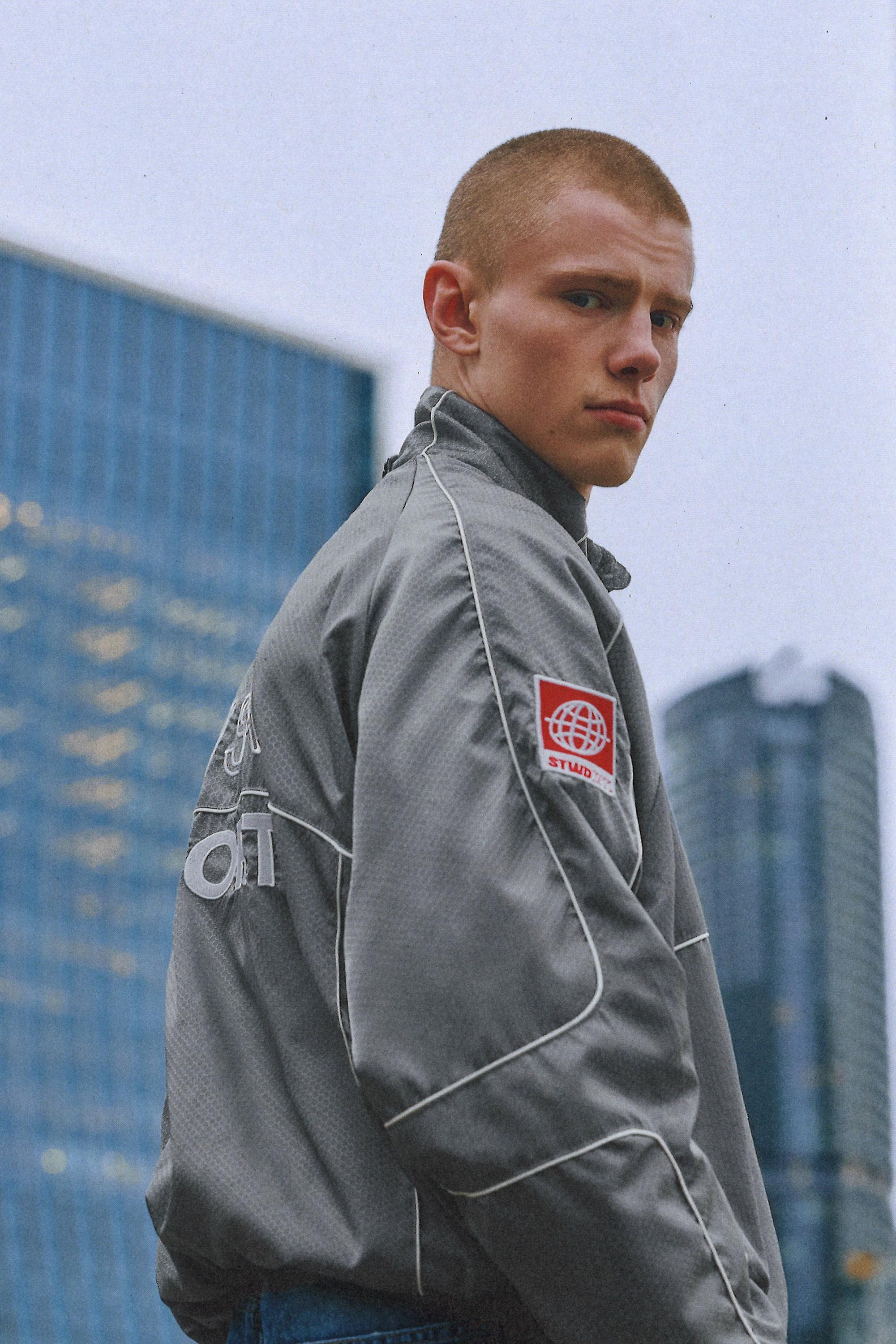 STWD contrast seam jacket — Medium grey