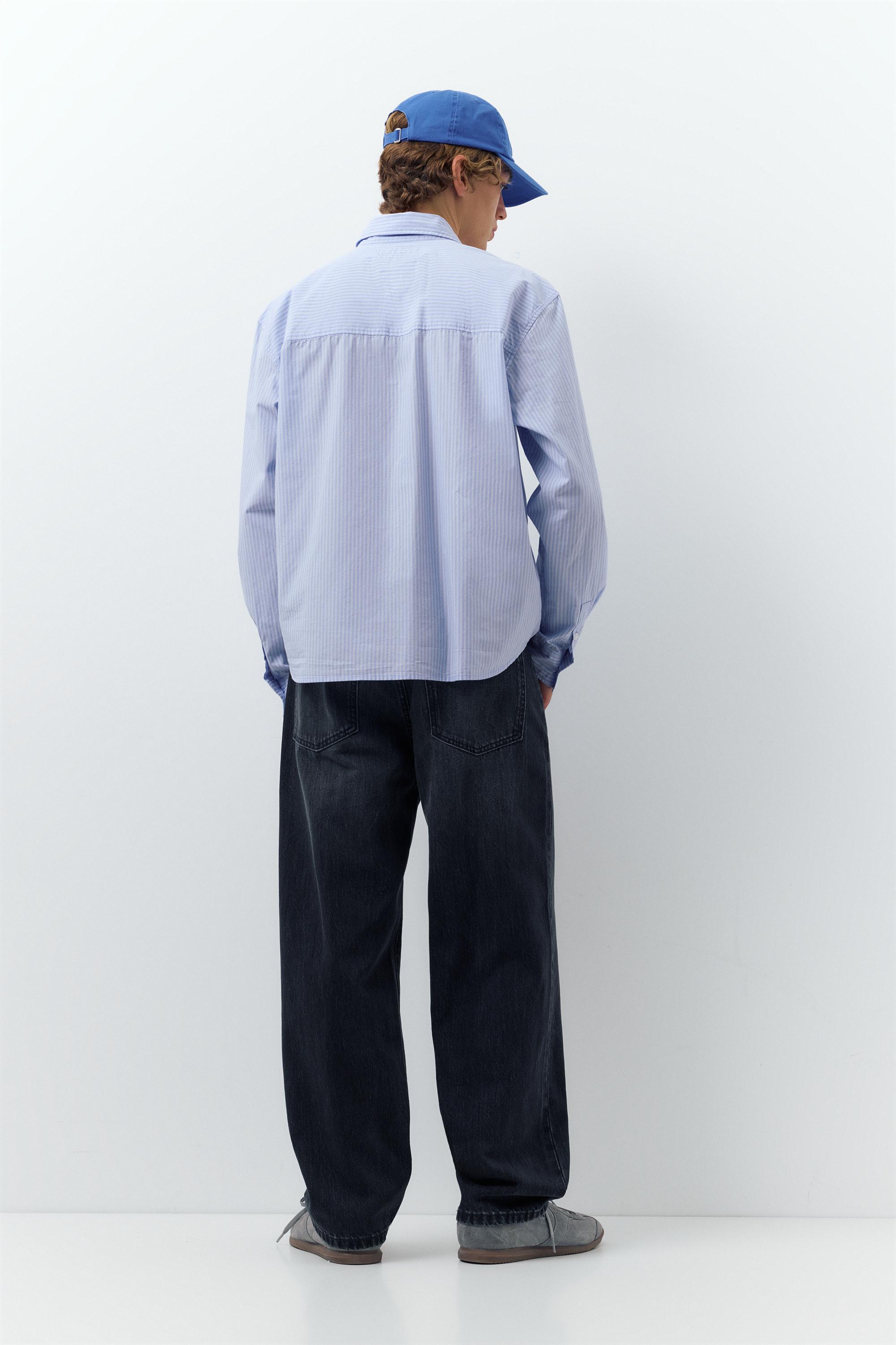 Striped long sleeve shirt — Blue