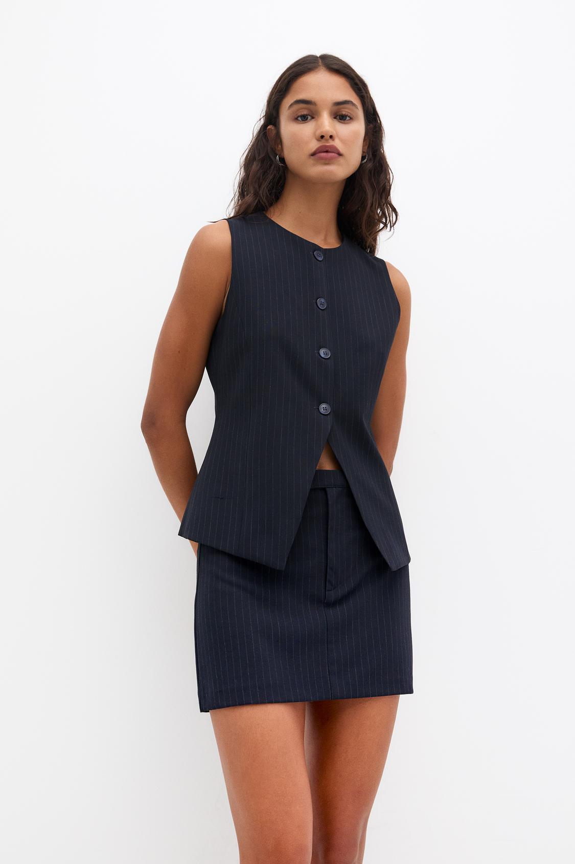 Button-up striped waistcoat - PULL&BEAR