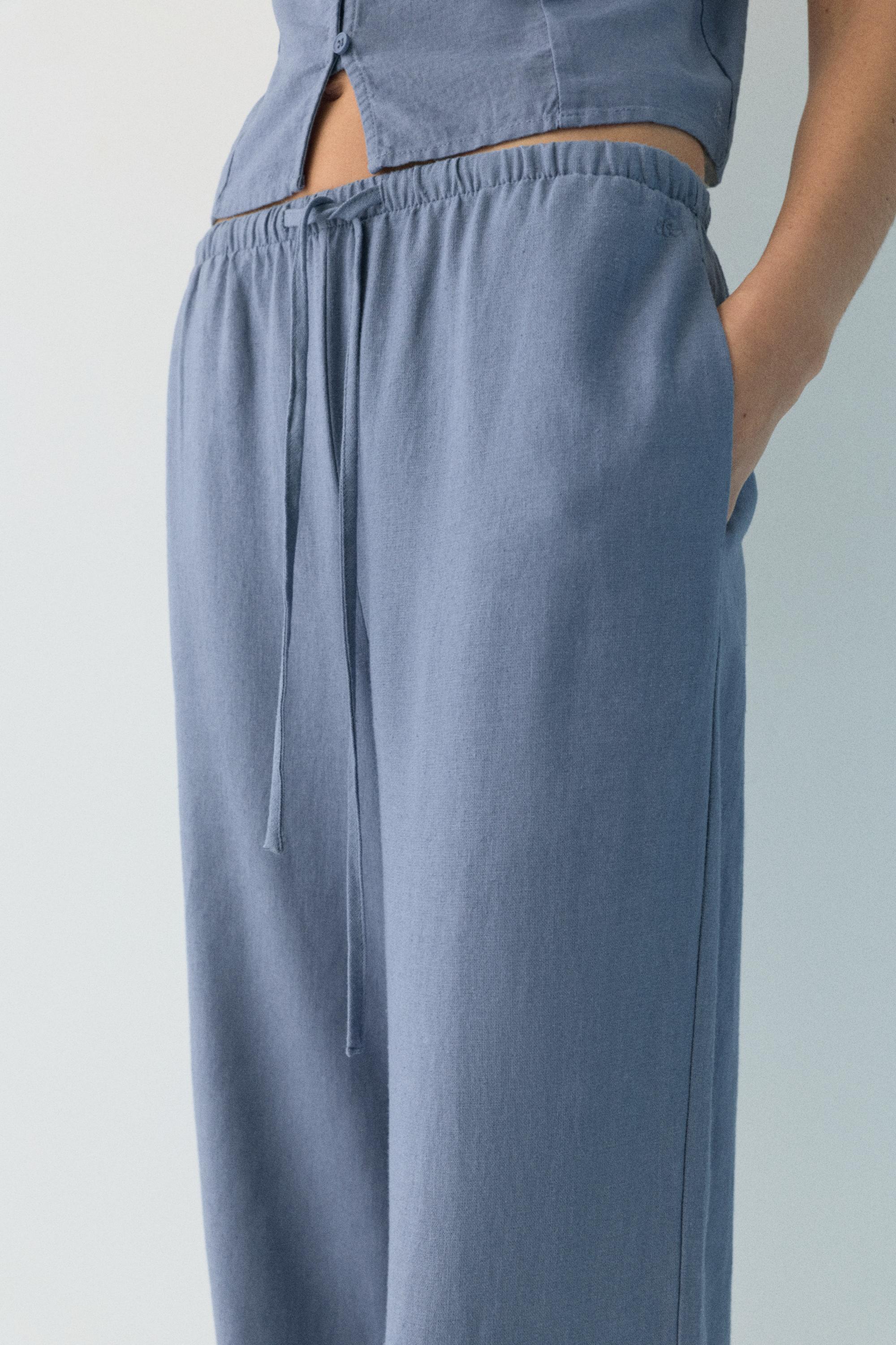 Keten jogger pantolon - Görsel 14