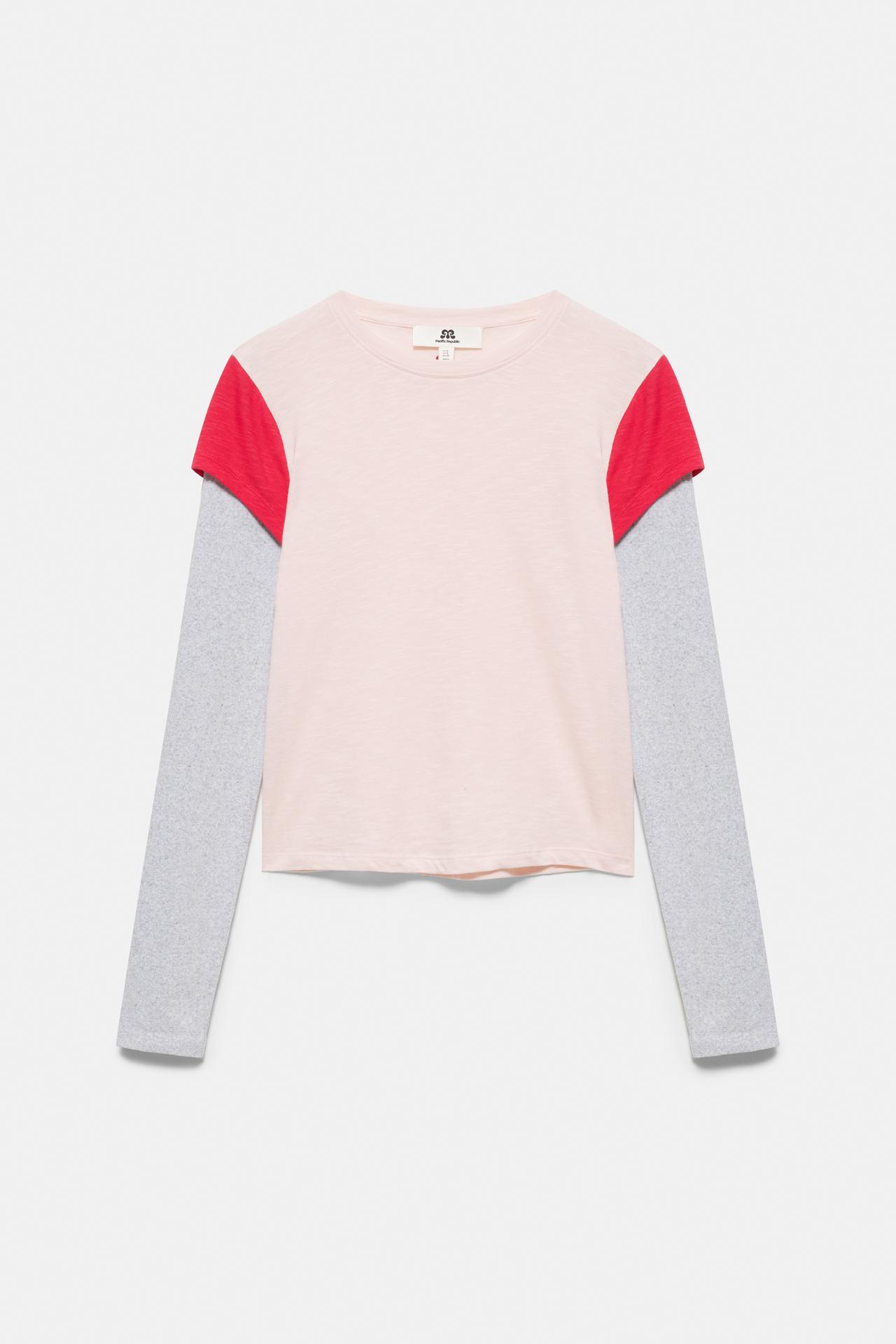 Double sleeve T-shirt — Pastel pink