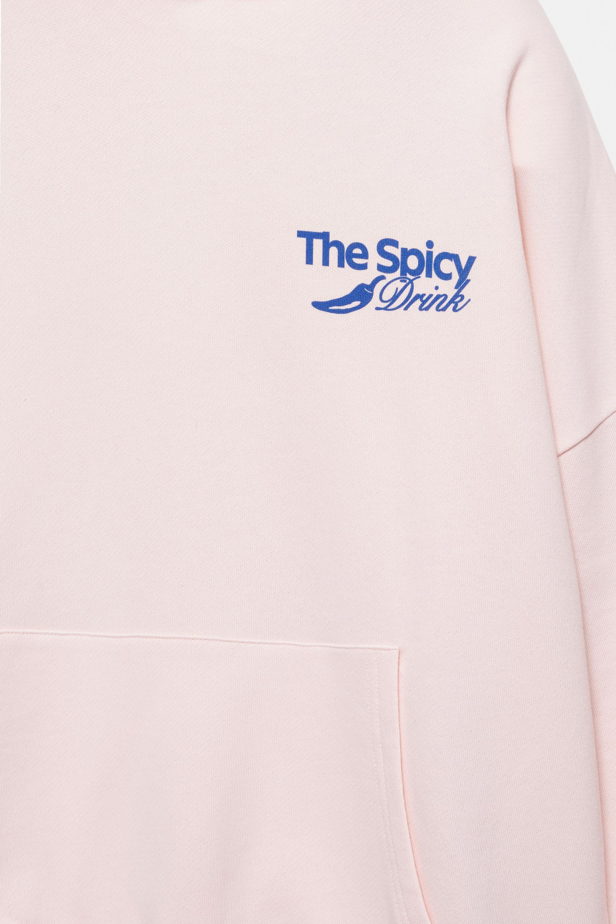 Graphic cup hoodie — Pale pink