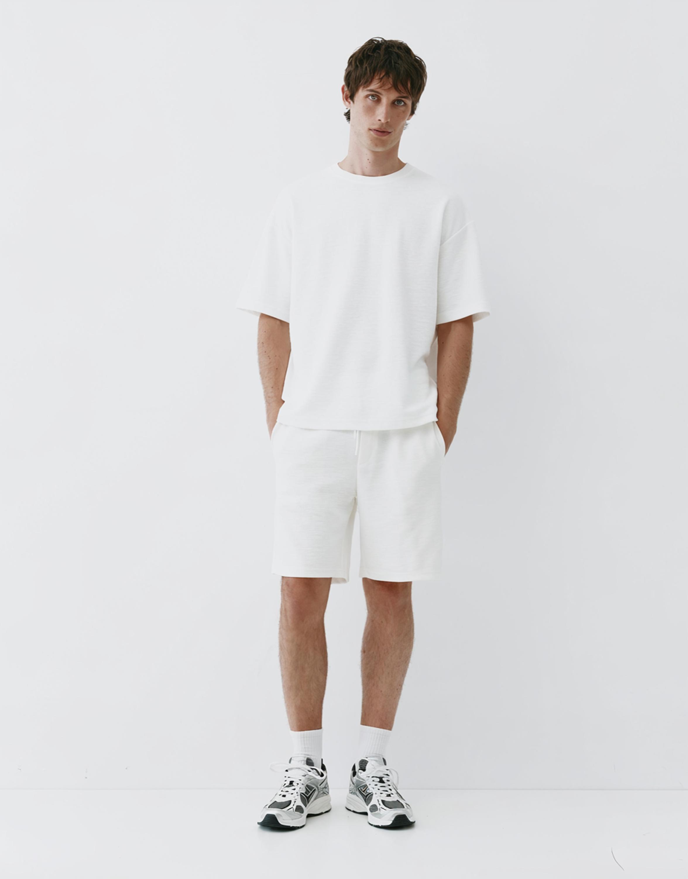 Textured relaxed fit T-shirt — Off white