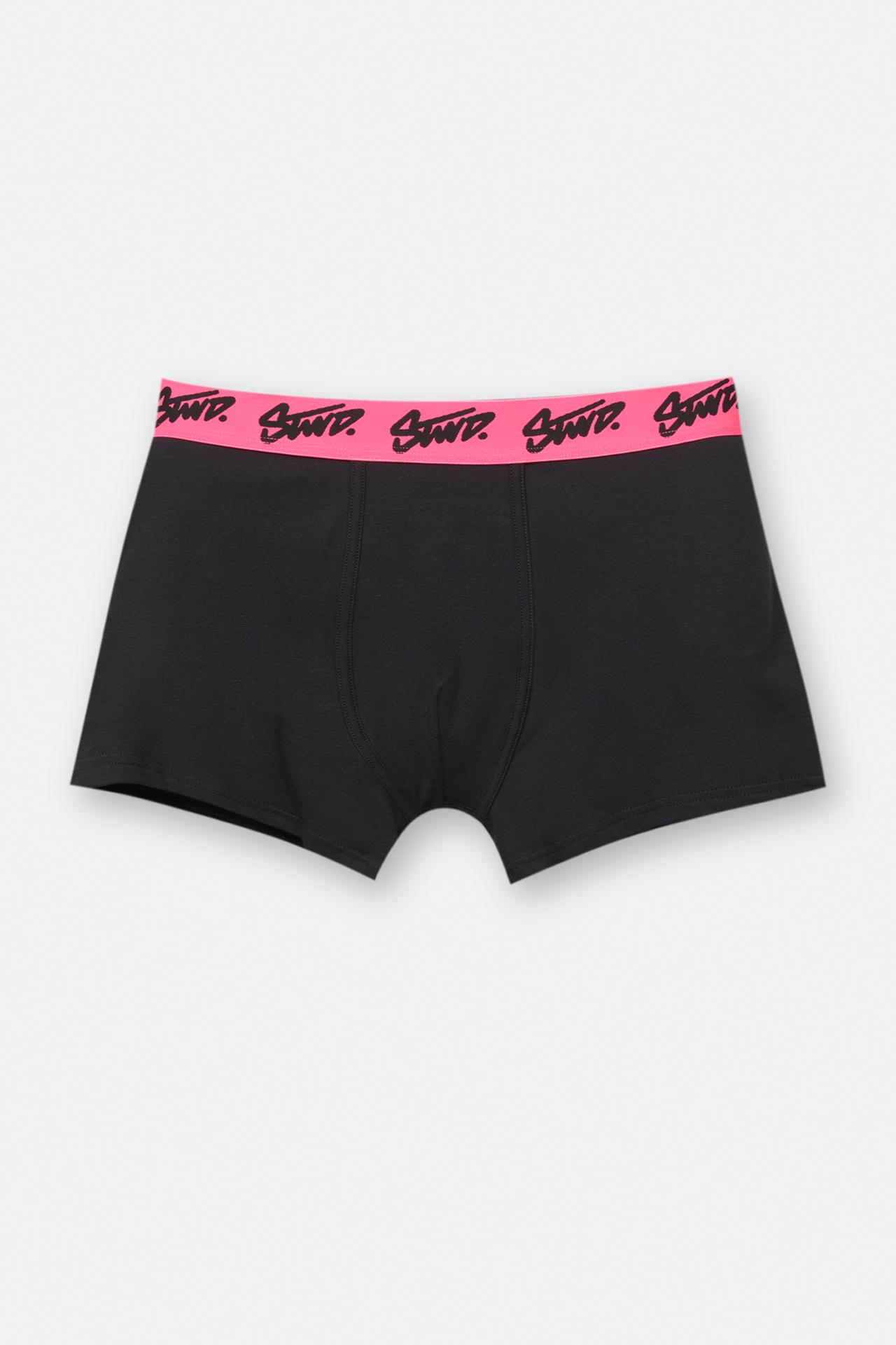 Pack of 3 black boxers with pink STWD logo — Others