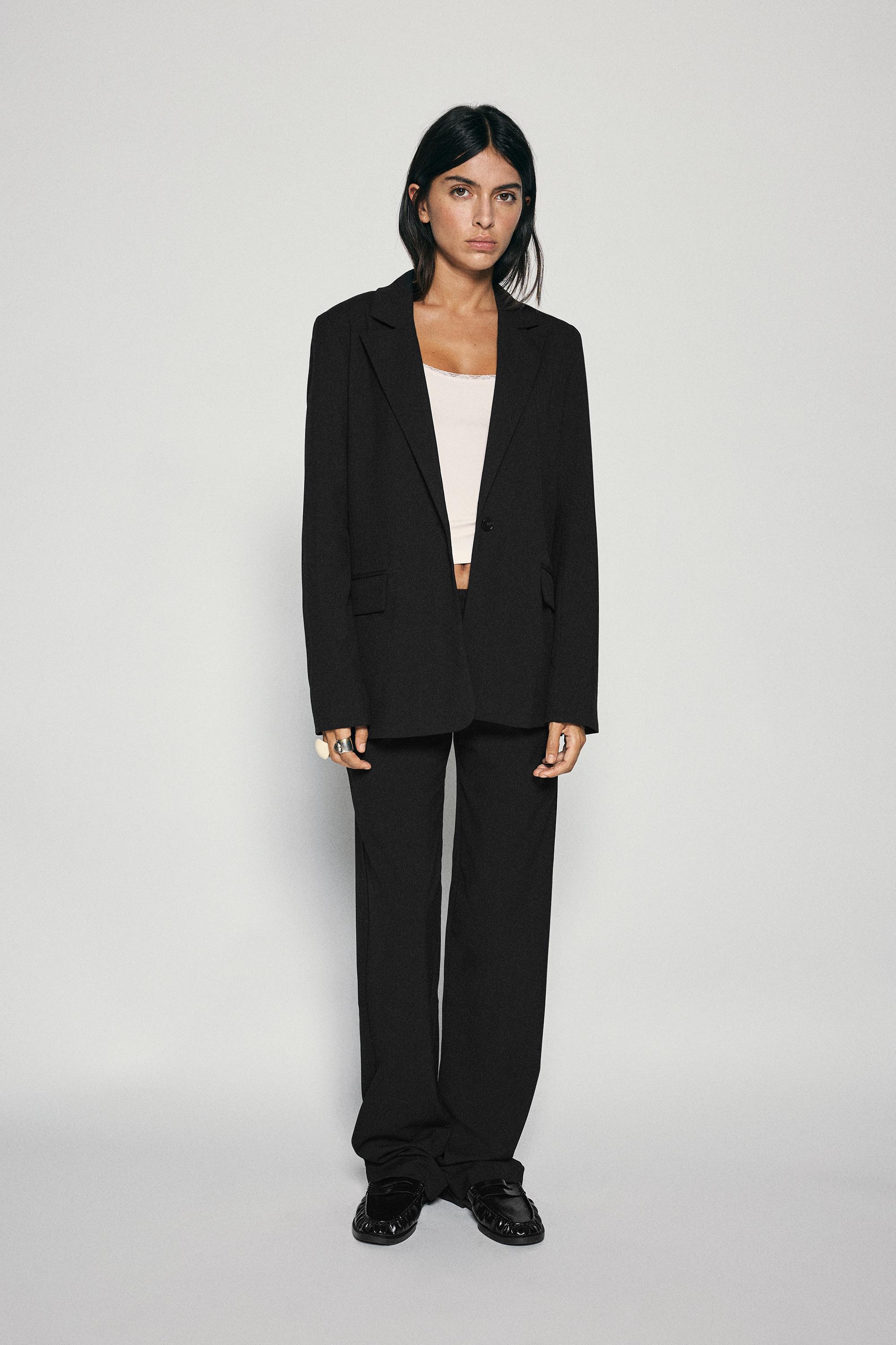 Straight-leg smart trousers — Black