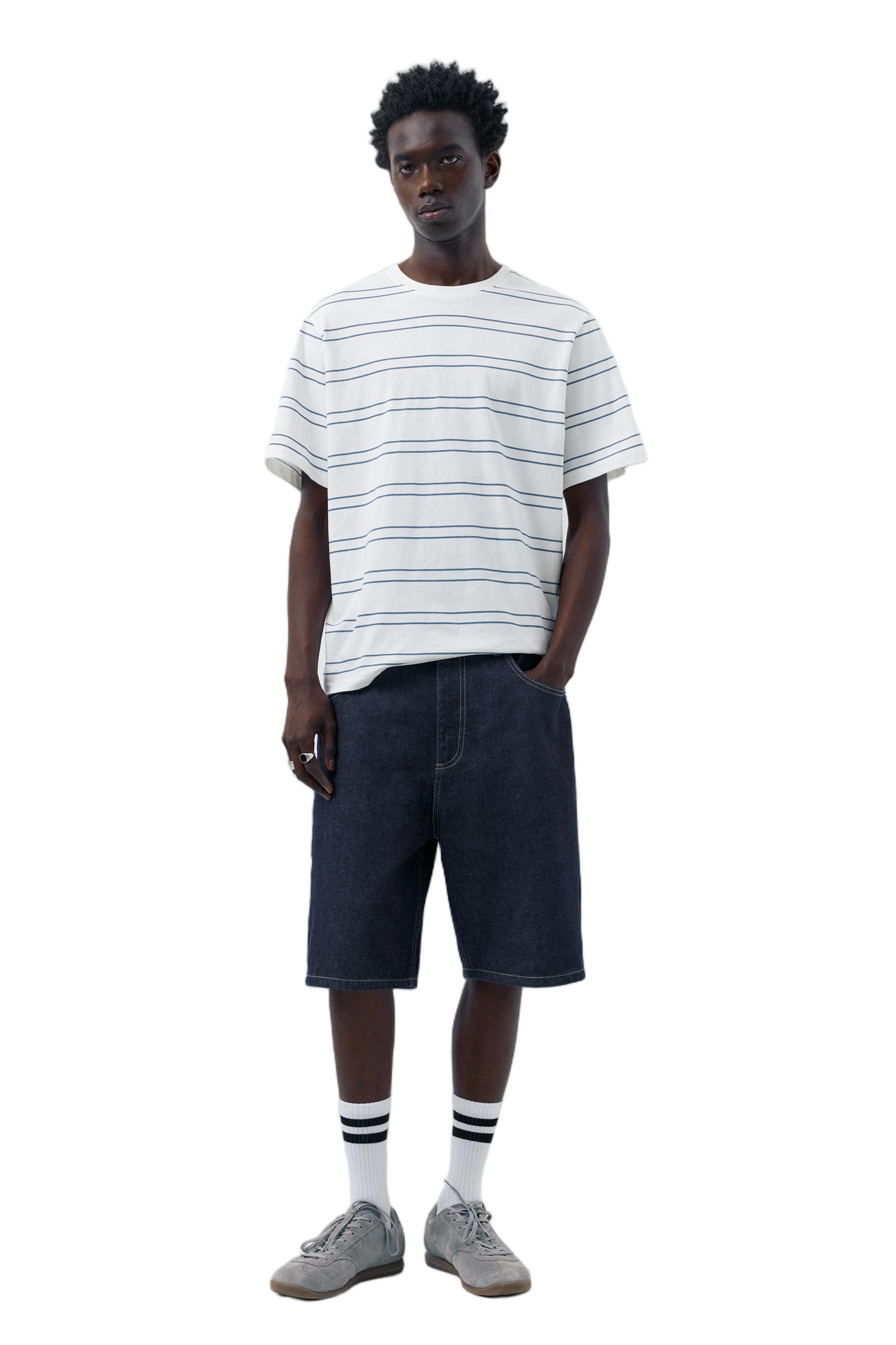Baggy denim Bermuda shorts — Navy