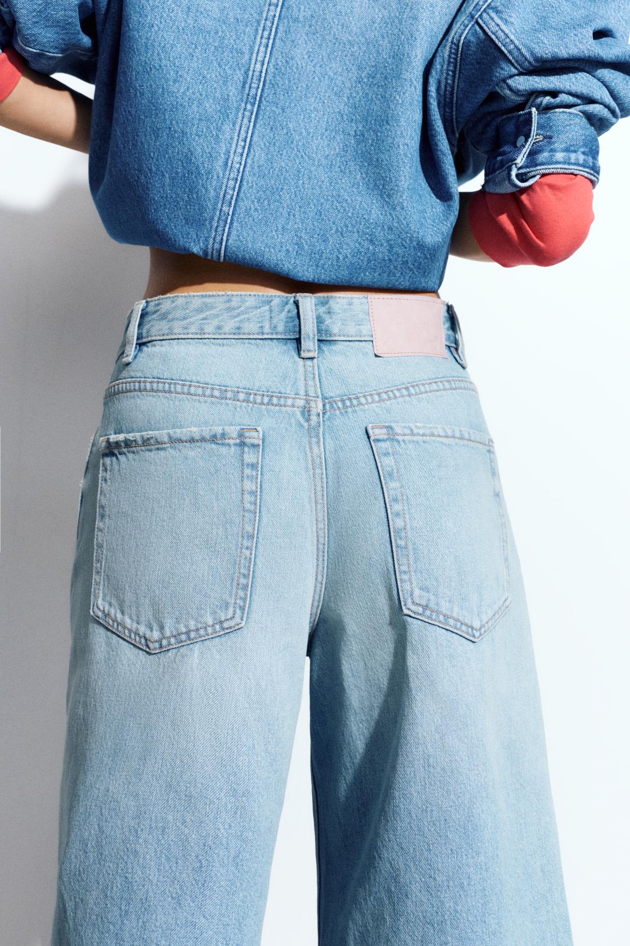 Low-rise denim jorts — Pale blue